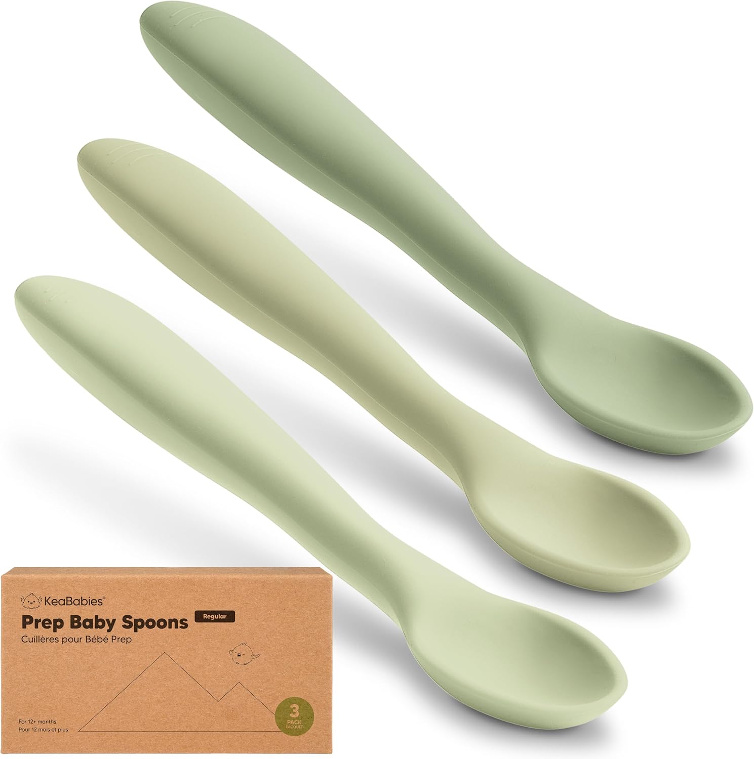 KeaBabies 3-Pack Silicone Baby Spoons for Self-Feeding 1
