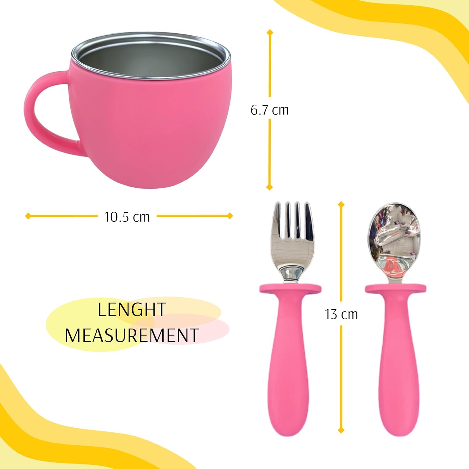 Toddler Dinnerware Set 8 Pieces BPA Free 304 Stainless Steel