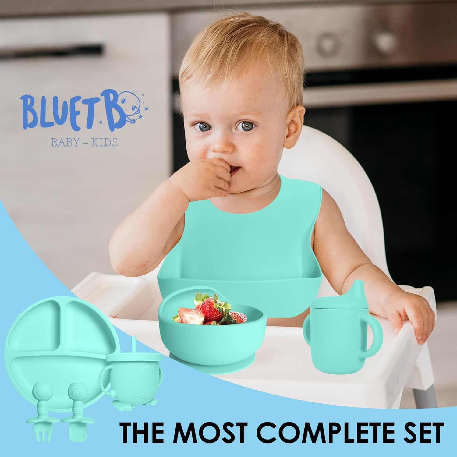 Bluet B 11pcs Silicone Baby Feeding Set - Green