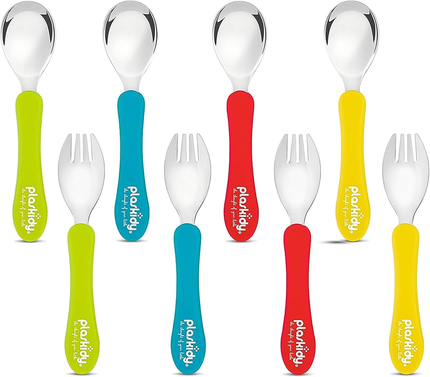 Toddler Silverware Set of 8 - BPA Free Dishwasher Safe