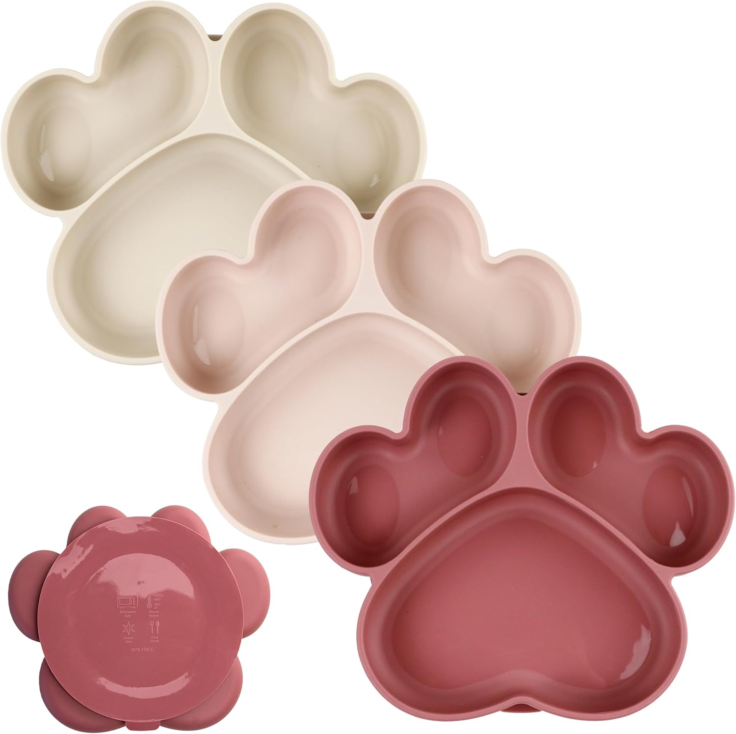Blisskidsland Silicone Suction Plates for Babies Toddlers Pink