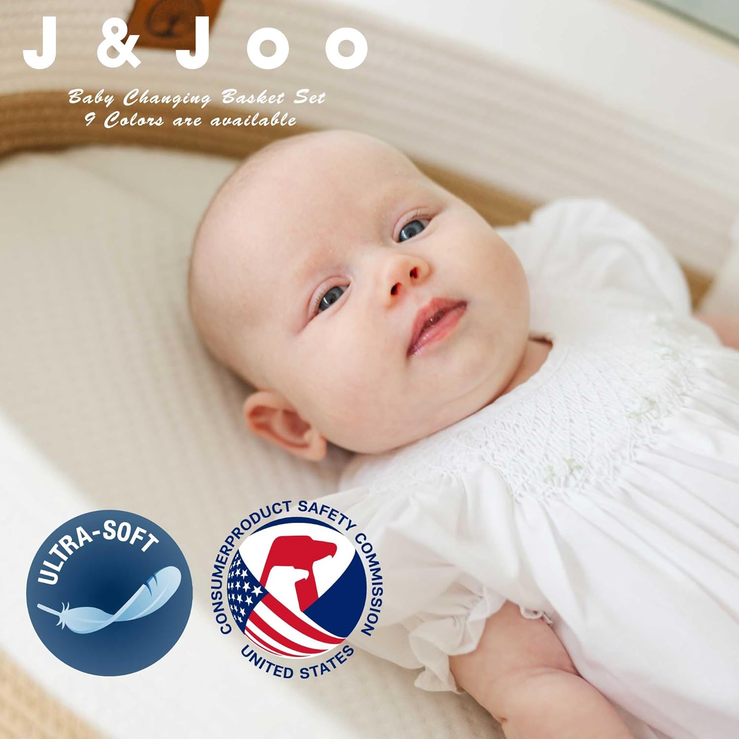 JJOO Baby Changing Basket with Diaper Caddy 1