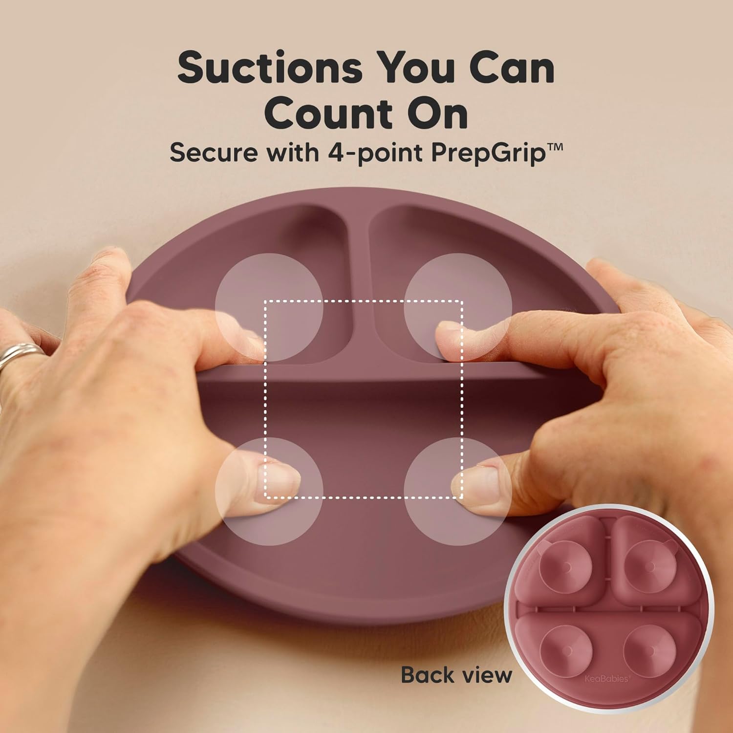 KeaBabies Suction Plates with Lids - 3-Pack