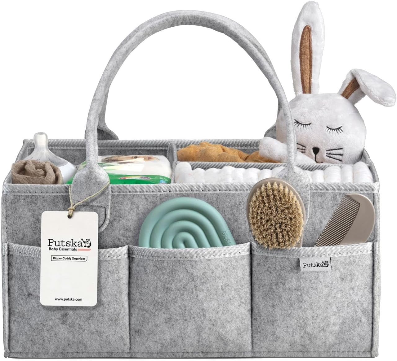 Putska Nursery Storage Basket - Diaper Caddy Organizer 1