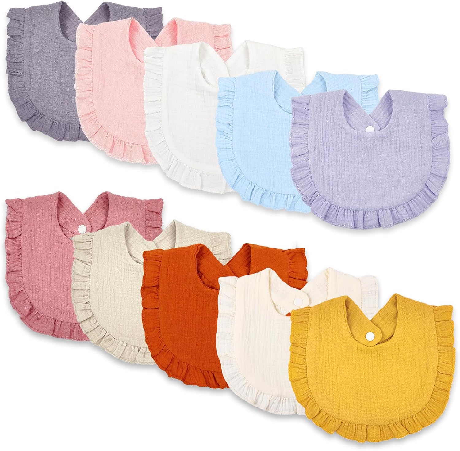 DOSMINE Muslin Baby Bibs 10 Pack for Boys Girls