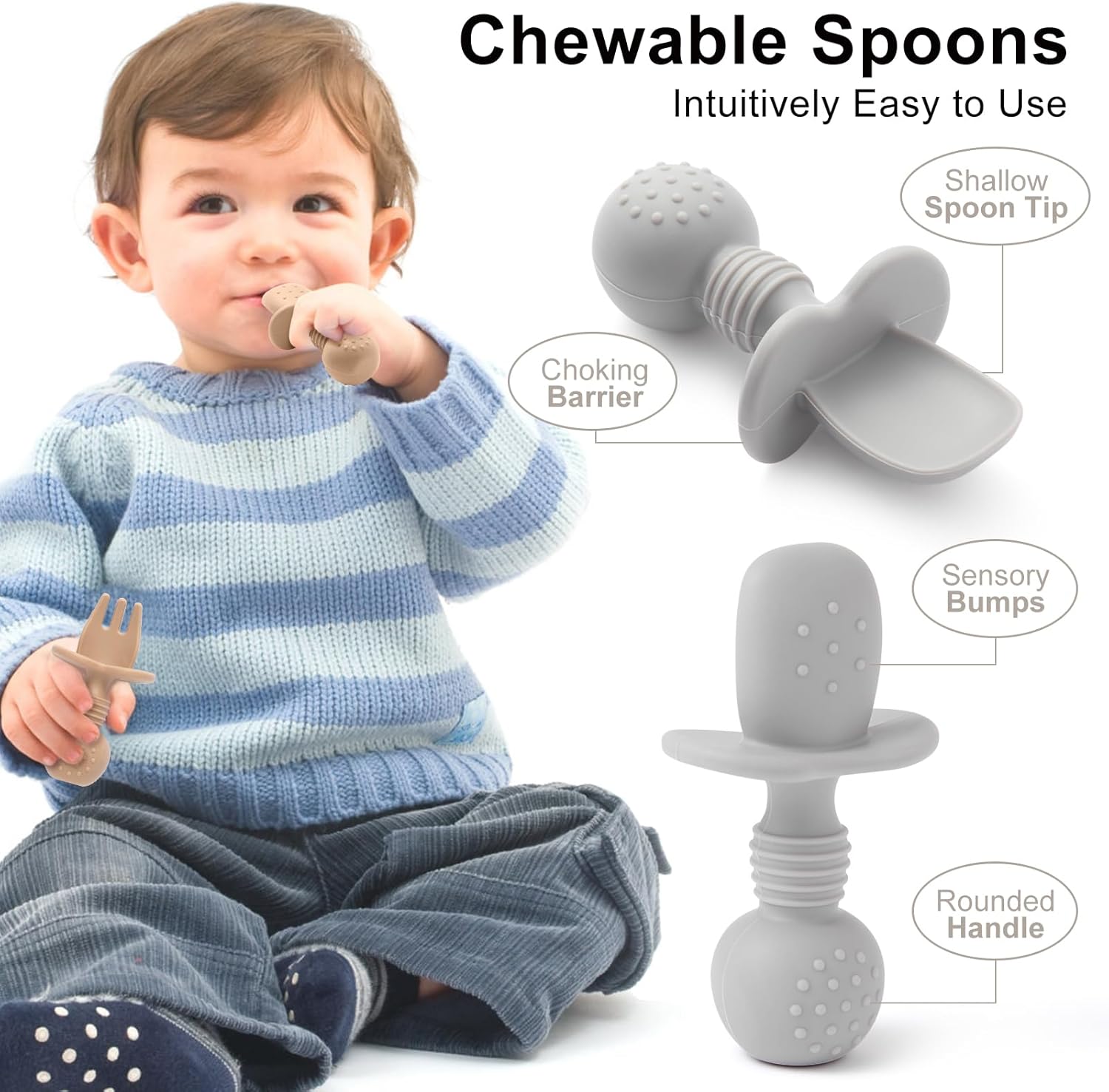 Eascrozn Silicone Baby Feeding Set 2 Pack 1
