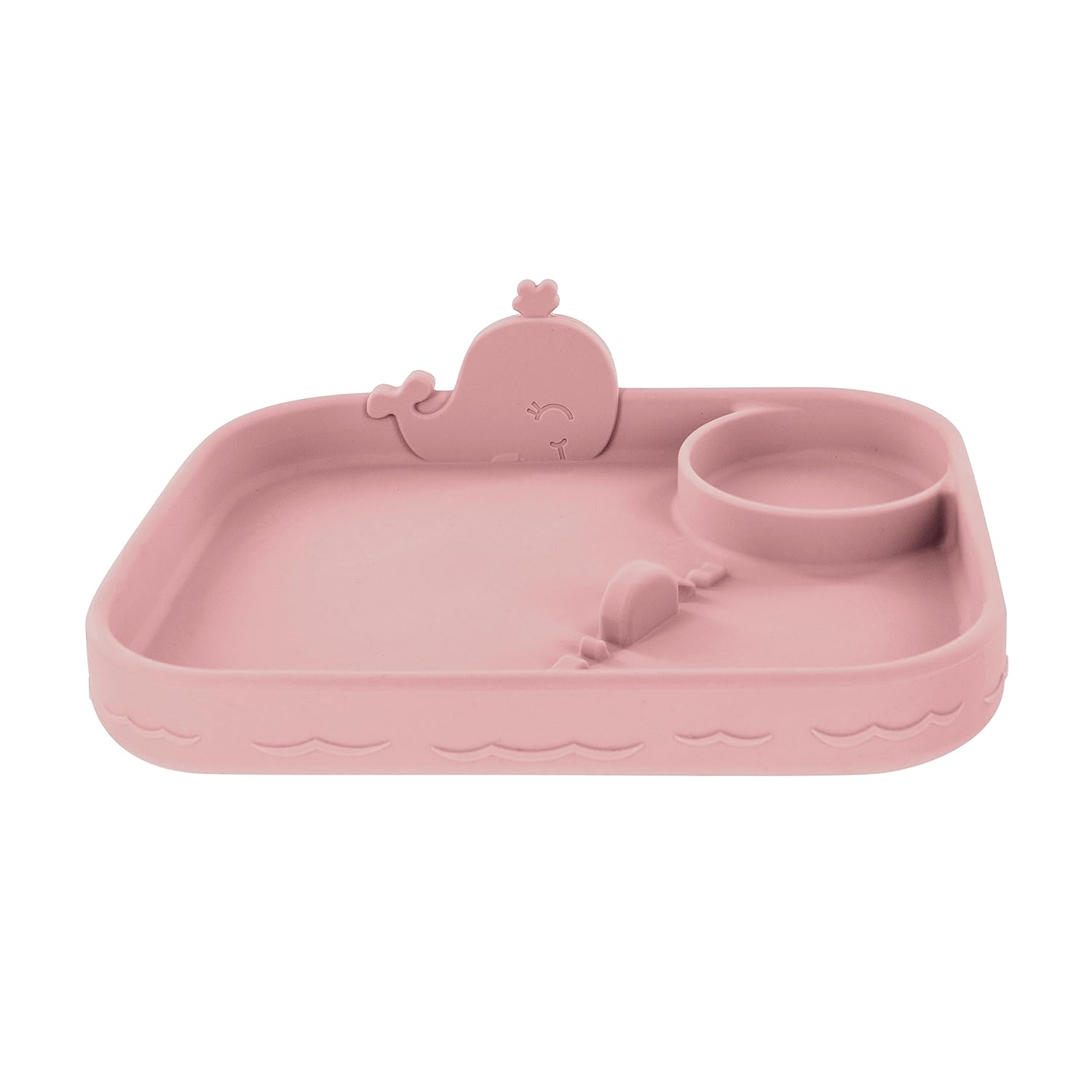 Nuby Animal Friend Silicone Round Plate Pink Whale Toddler Plate