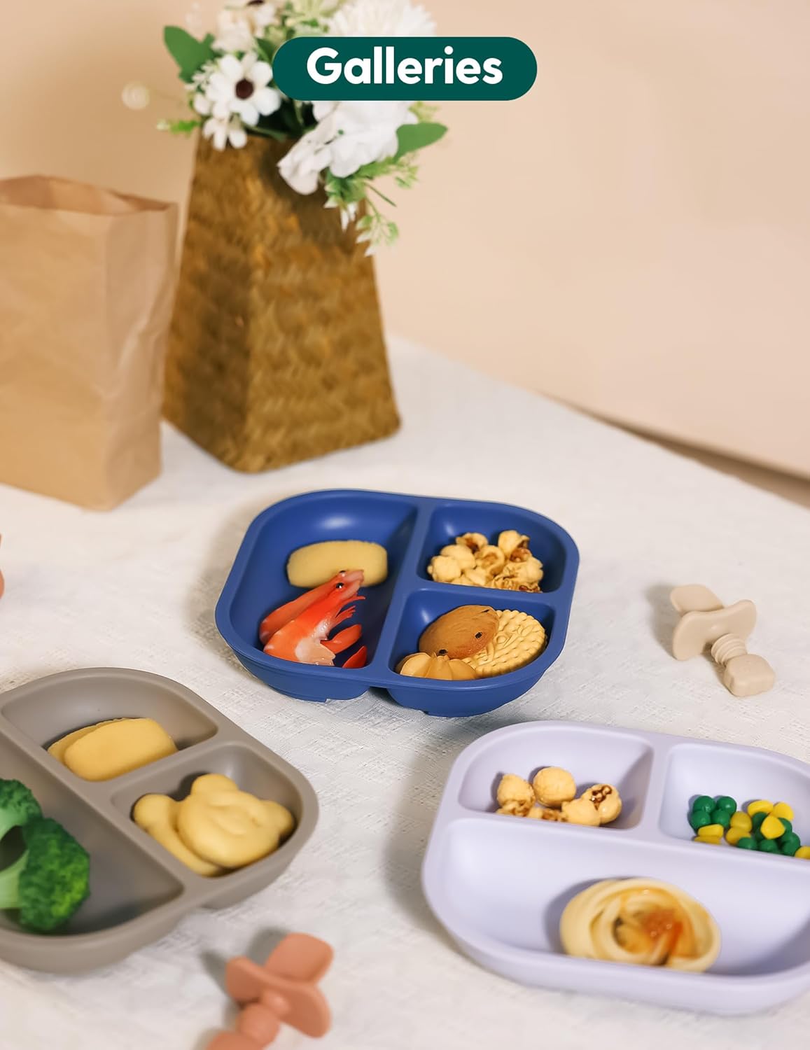 Babelio Suction Plates for Baby Toddler 3 Pack