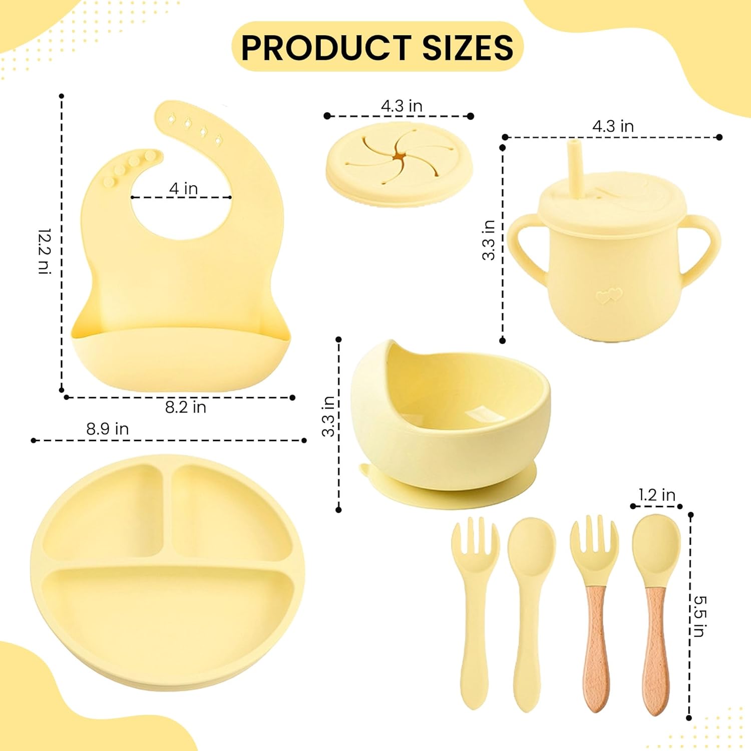 Dive and Drive 12-Piece Silicone Feeding Set for Baby Led Weaning