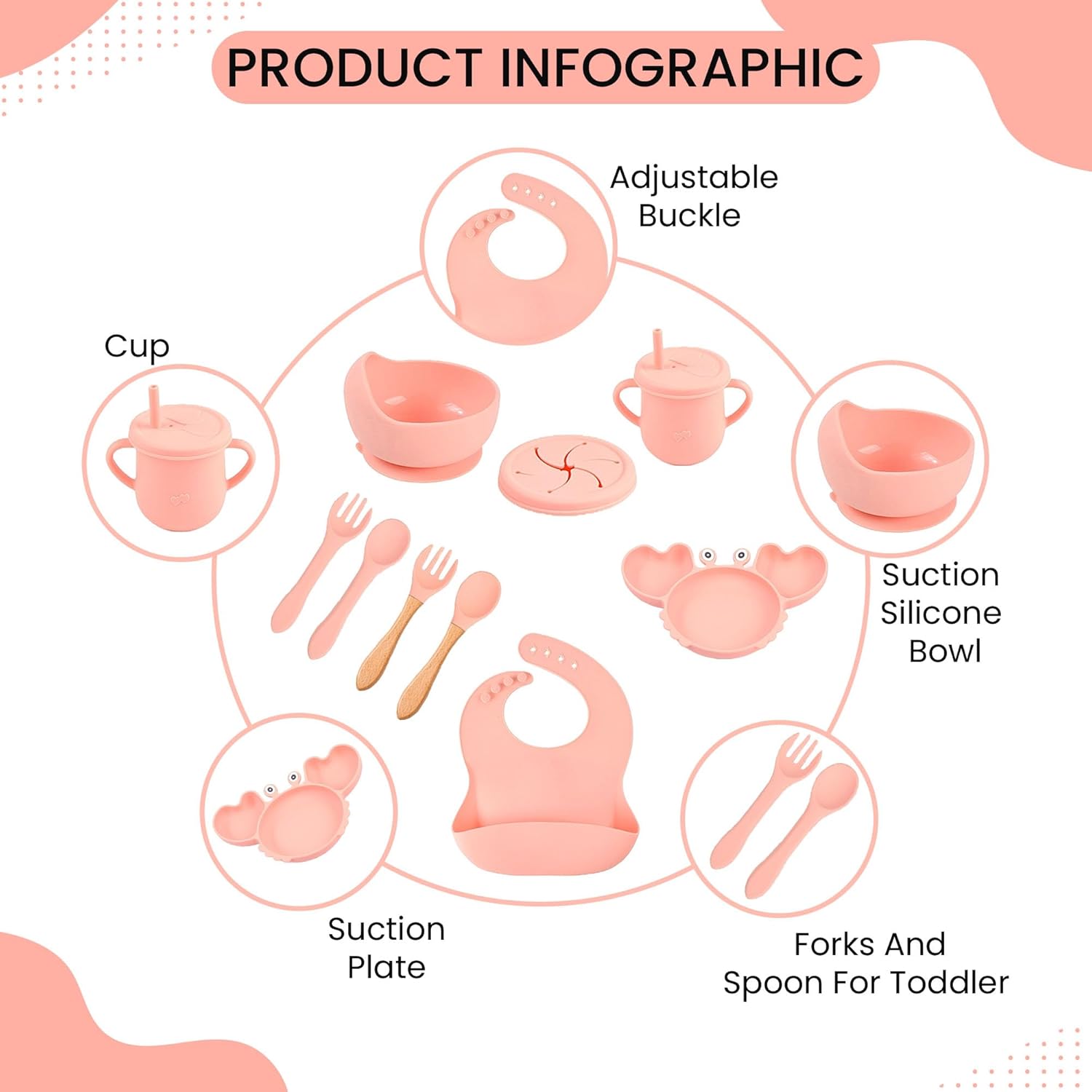 Dive and Drive Silicone Baby Feeding Set 14 Pcs
