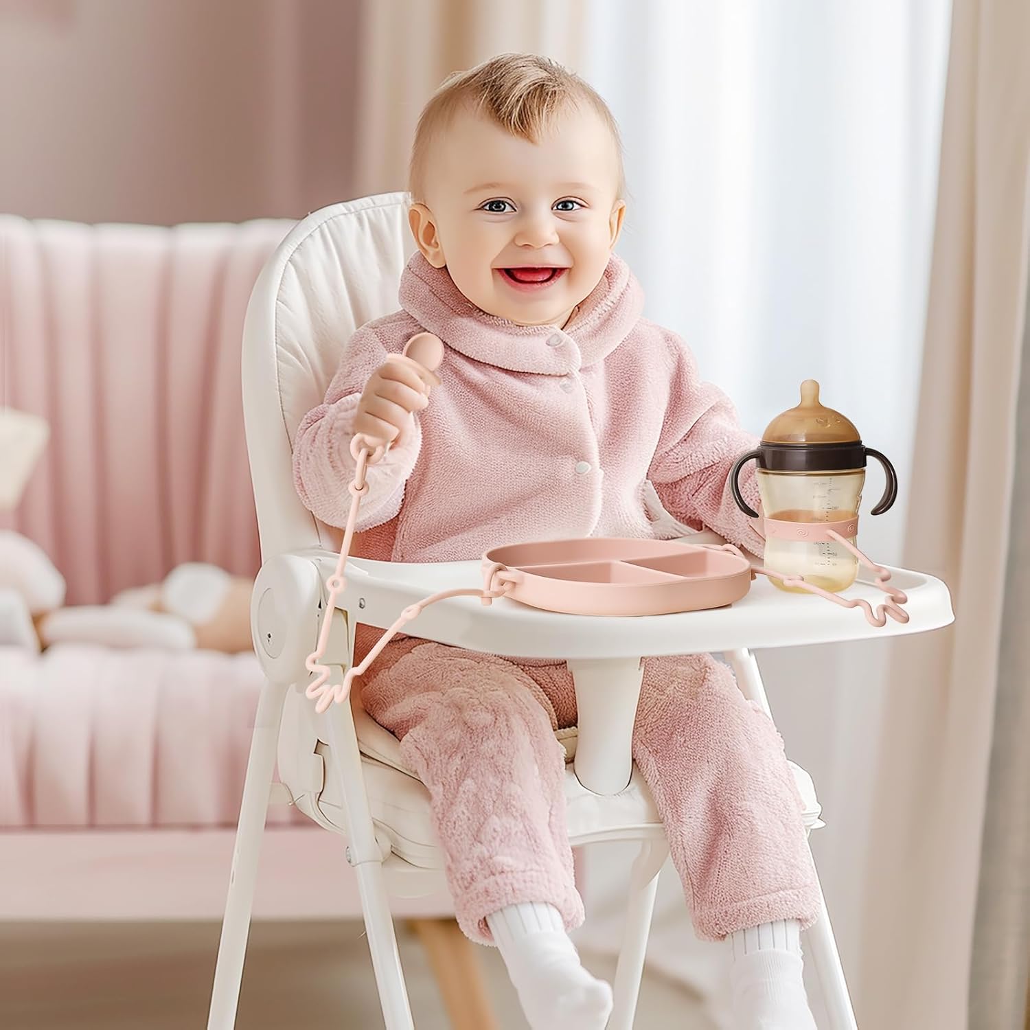Andy Bear Blush Silicone Plate for Babies