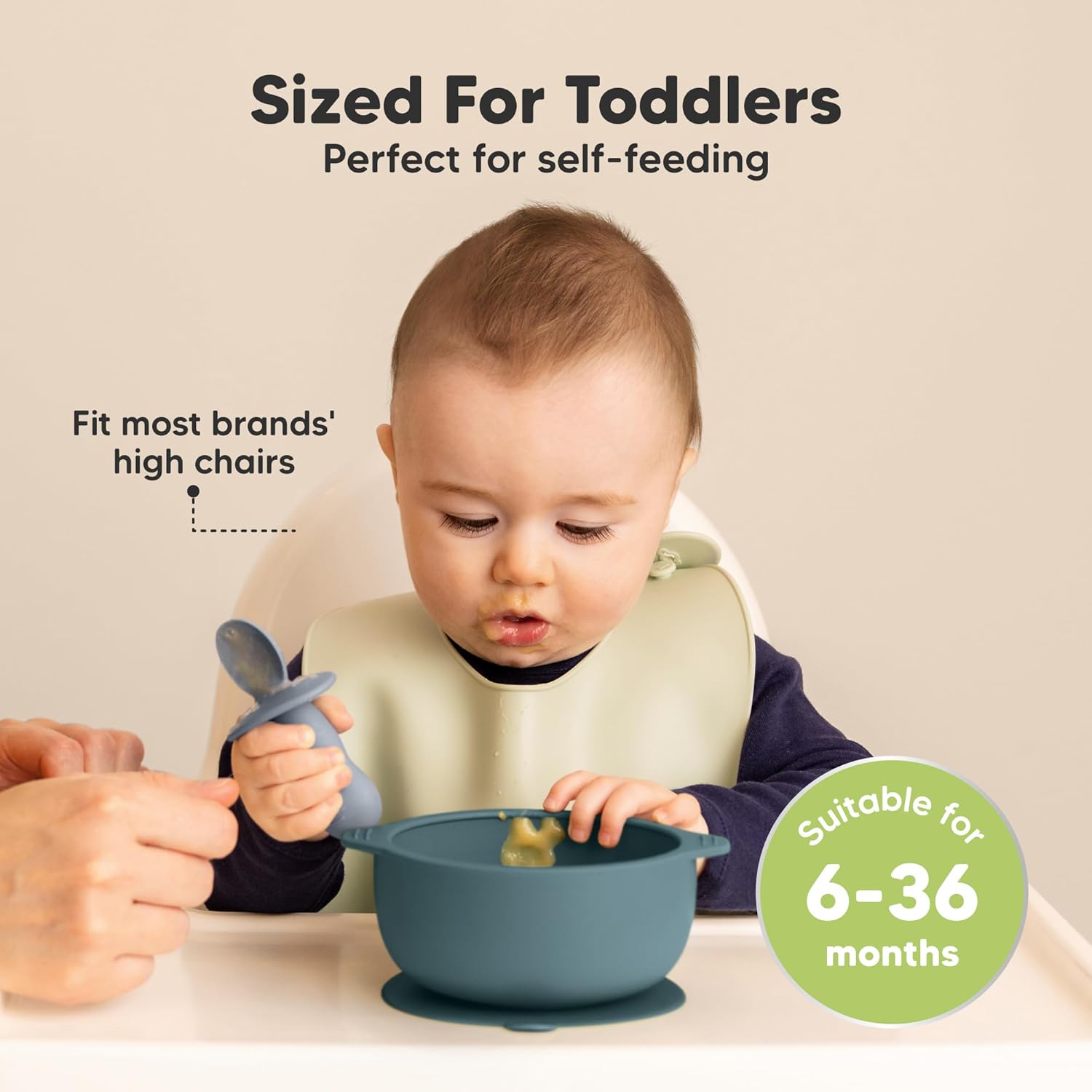 KeaBabies 2-Pack Suction Baby Bowls with Lids