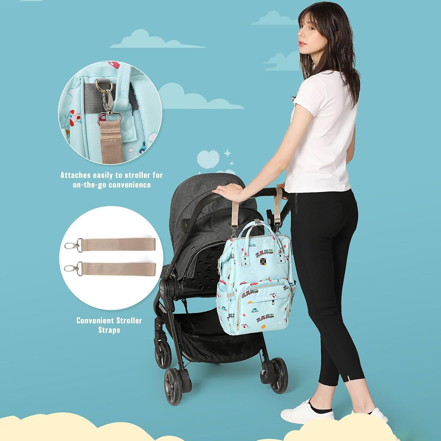 Camillemma Diaper Backpack with USB Charging Port