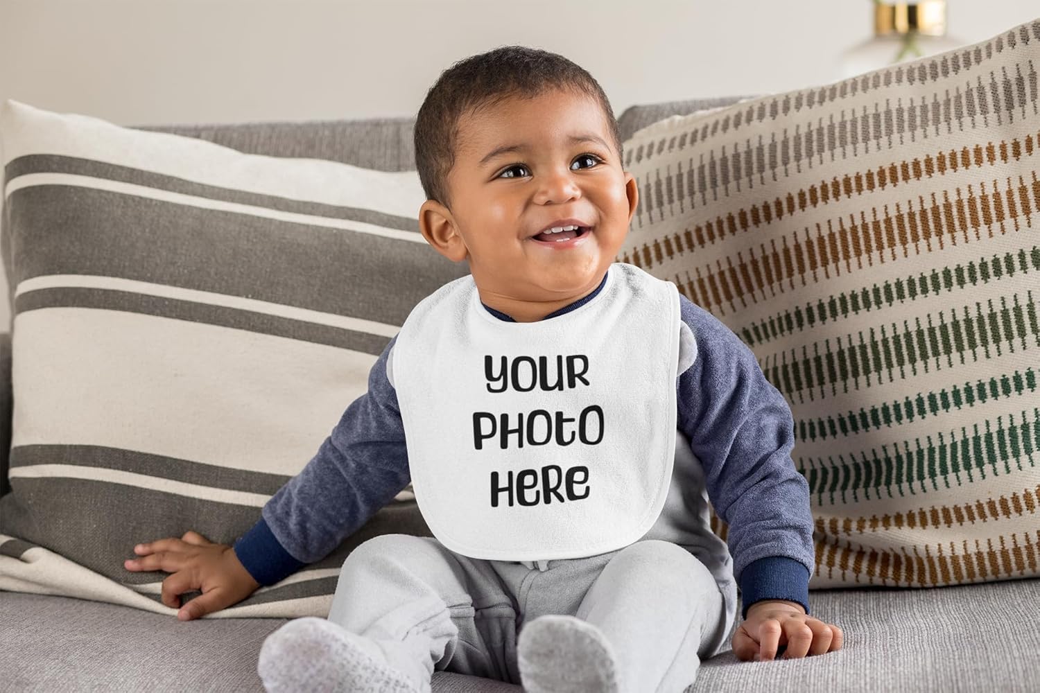 Custom Photo Baby Bib - Quipo Handmade for Boys Girls