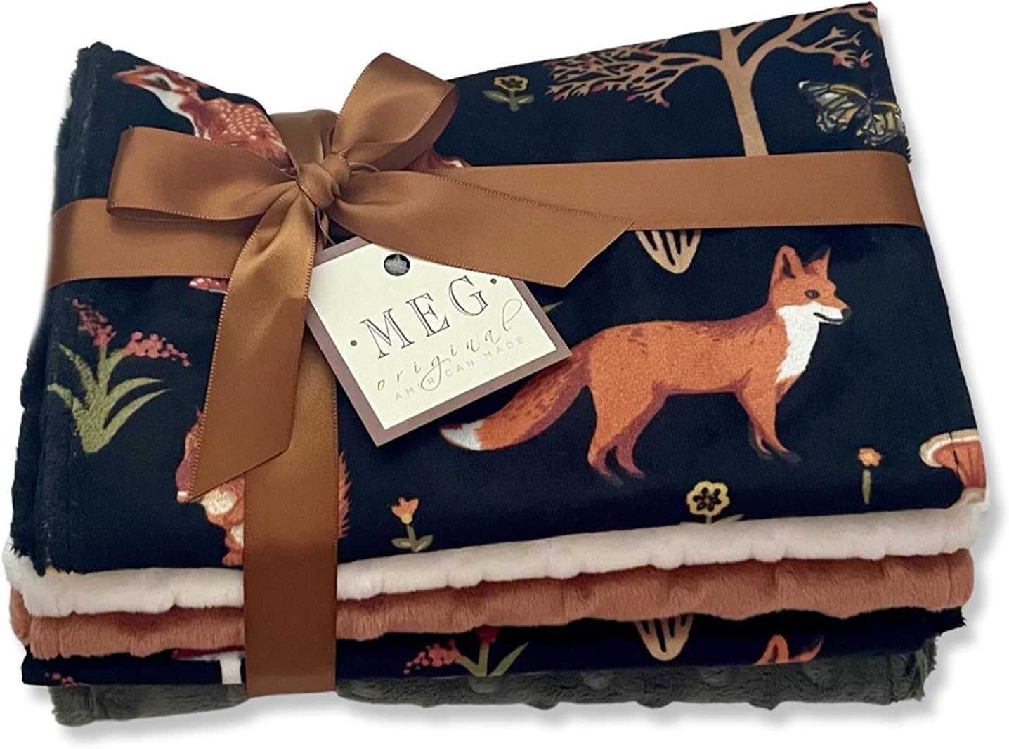 MEG Original Baby Boy Minky Burp Cloth Set of 5 Forest Friends