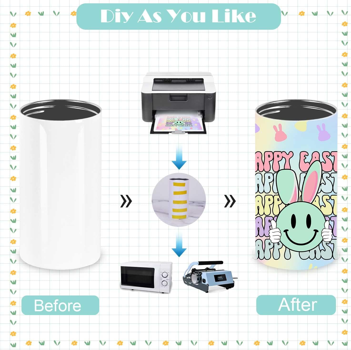 Wzaytia 12 Oz Sublimation Sippy Cup 6 Pack