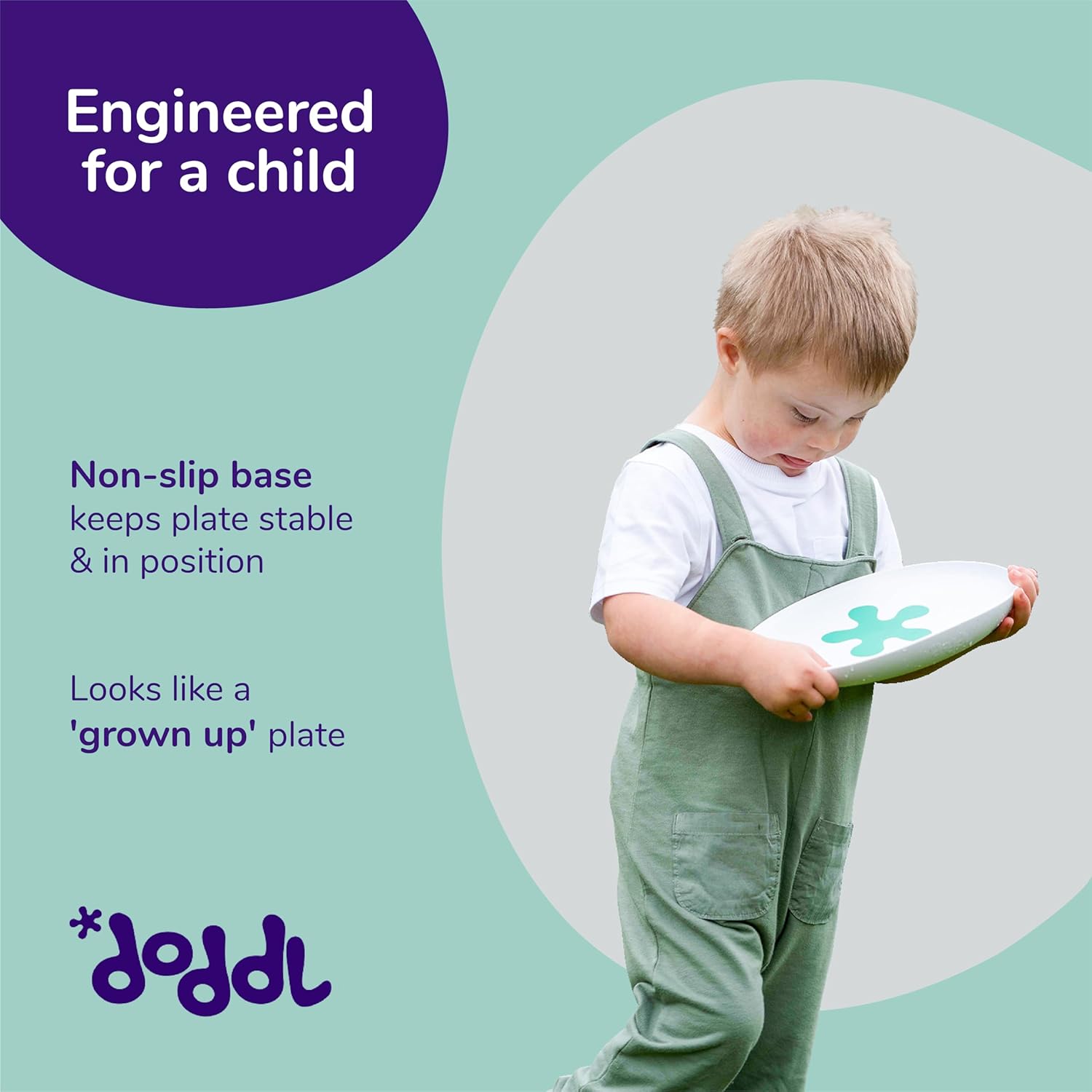 Doddl Baby Toddler Plate - Non-Slip Ergonomic BPA Free
