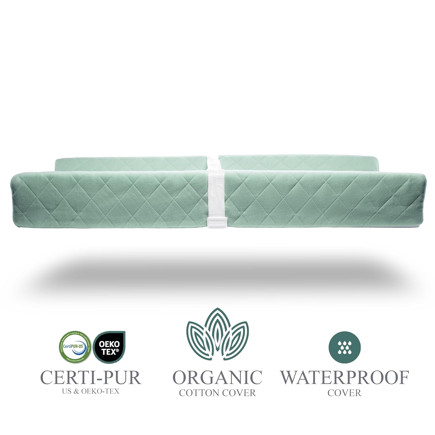Modera Organic Cotton Contoured Baby Changing Pad with Waterproof Foam Mattress