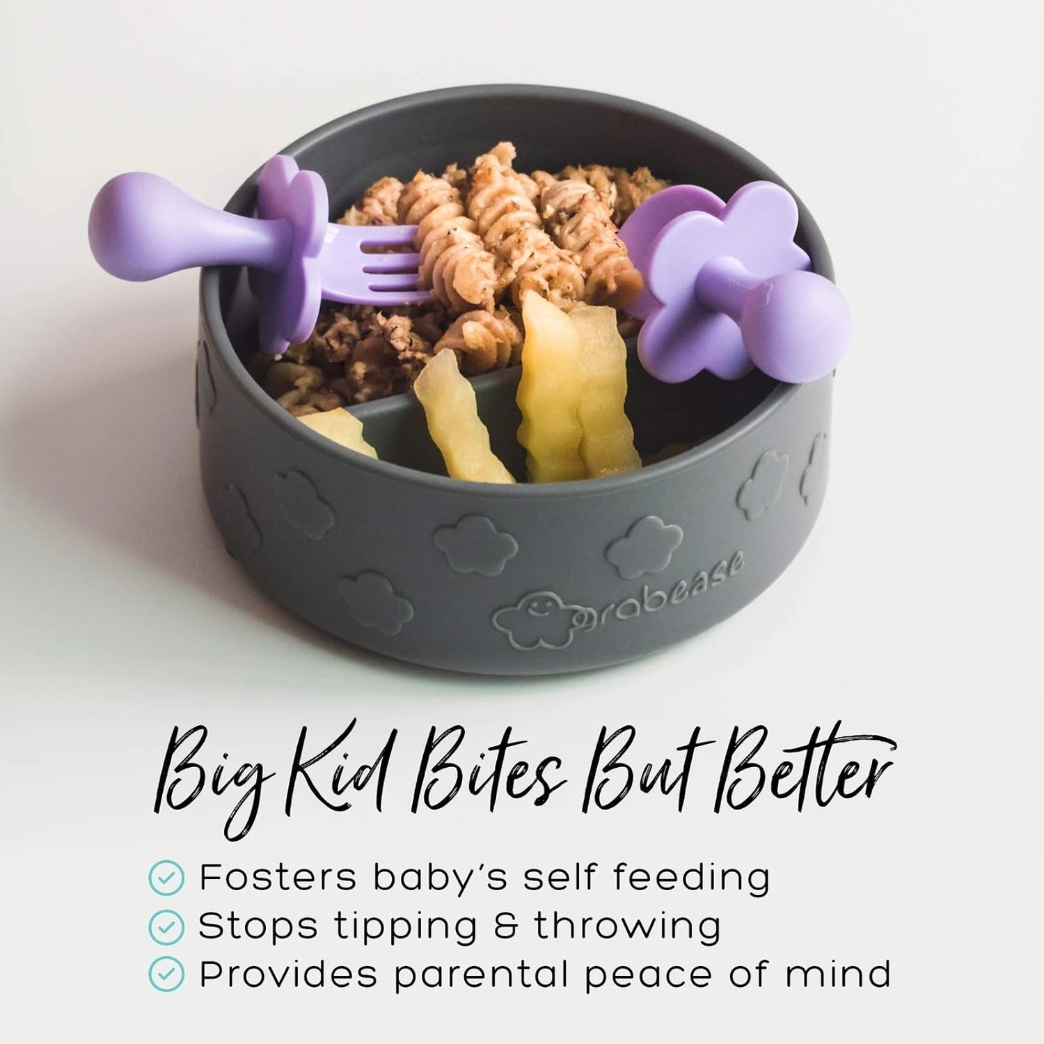 Grabease Suction Silicone Bowls for Toddler Feeding