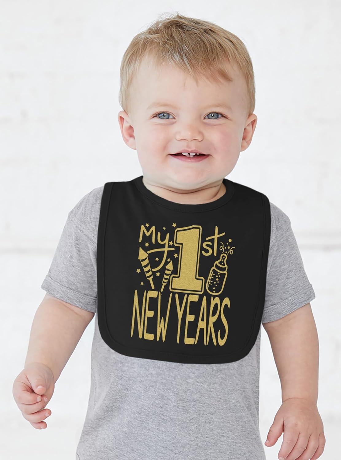Aidens Corner My 1st New Year Gold Bib