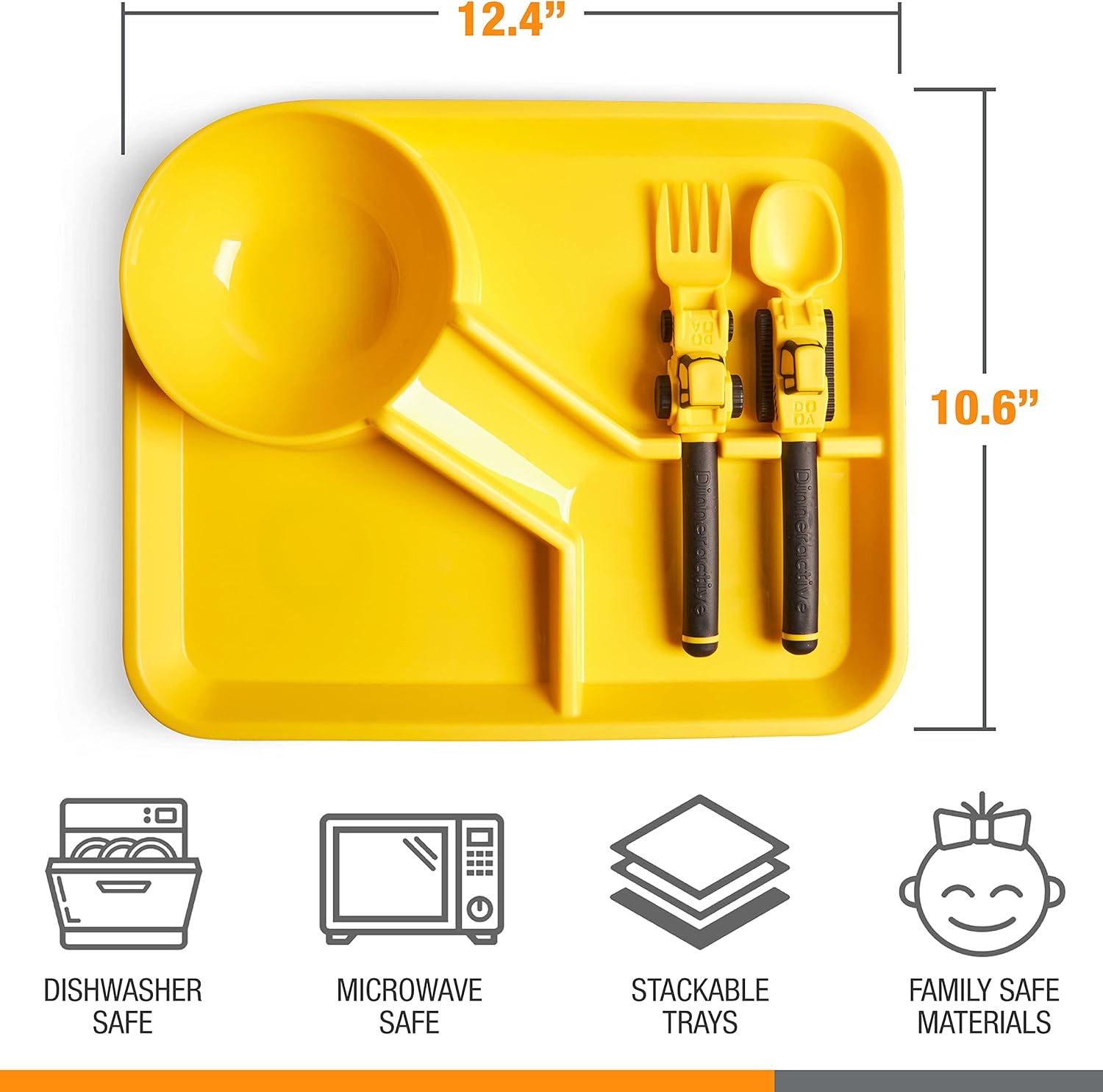 Construction Themed Toddler Plate Set - 3 Piece