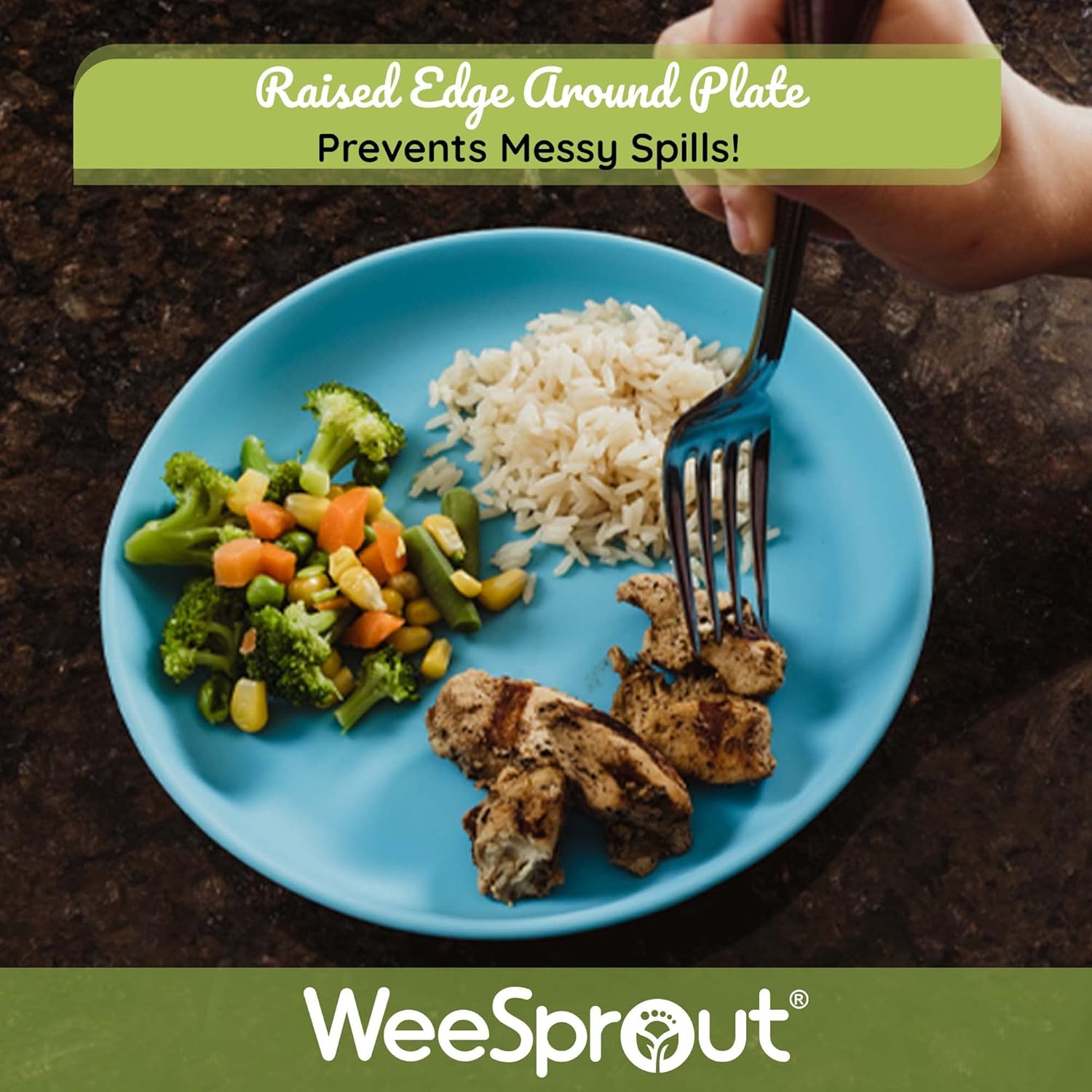 WeeSprout Toddler Plates with Lids 3 Pack