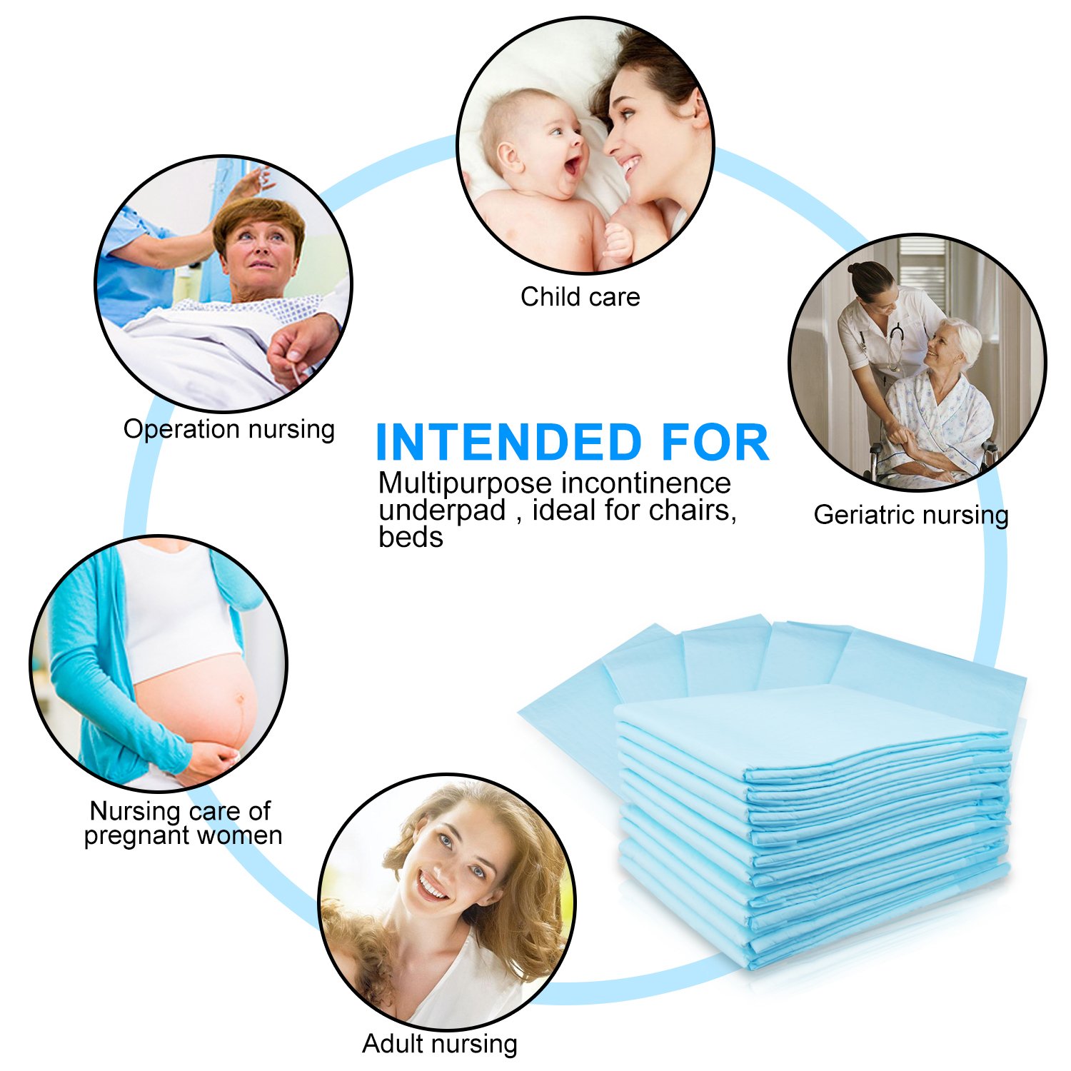Zdolmy 100 Pack Baby Disposable Changing Pad 13x18 Inch Soft Waterproof Mat