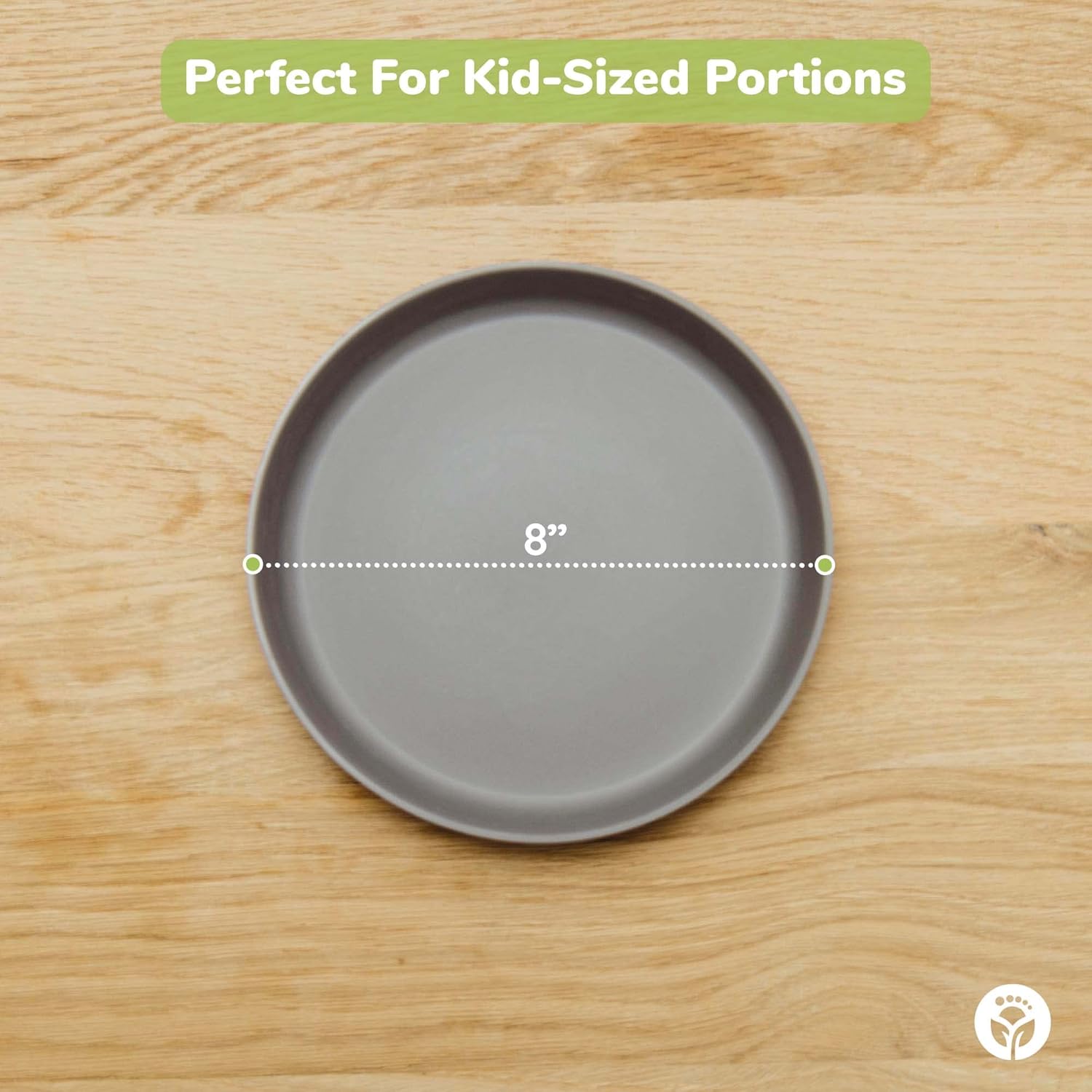 WeeSprout Bamboo Plates with Lids Set of 4 Kid-Sized