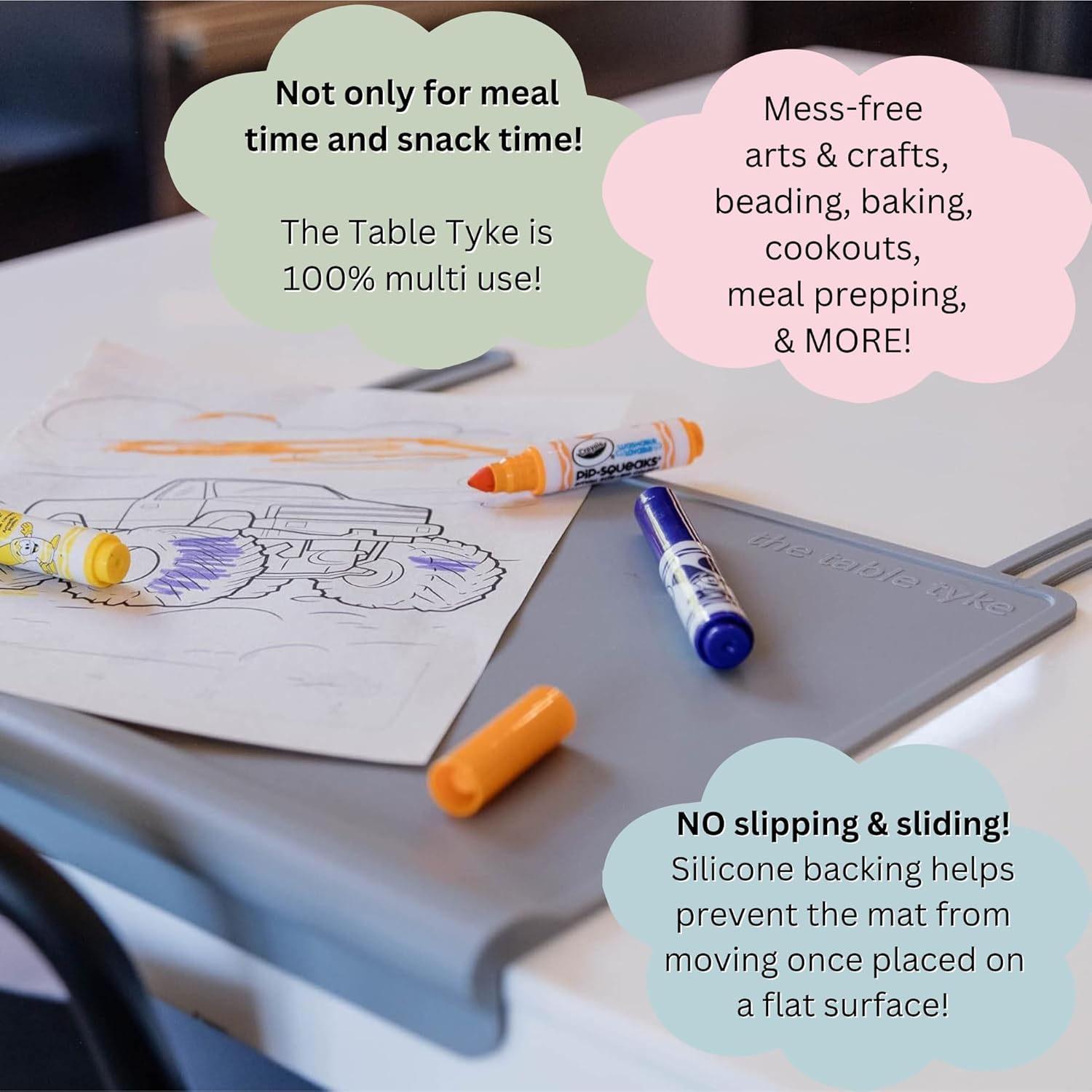 The Table Tyke 100 Silicone Placemat Sage Green 1