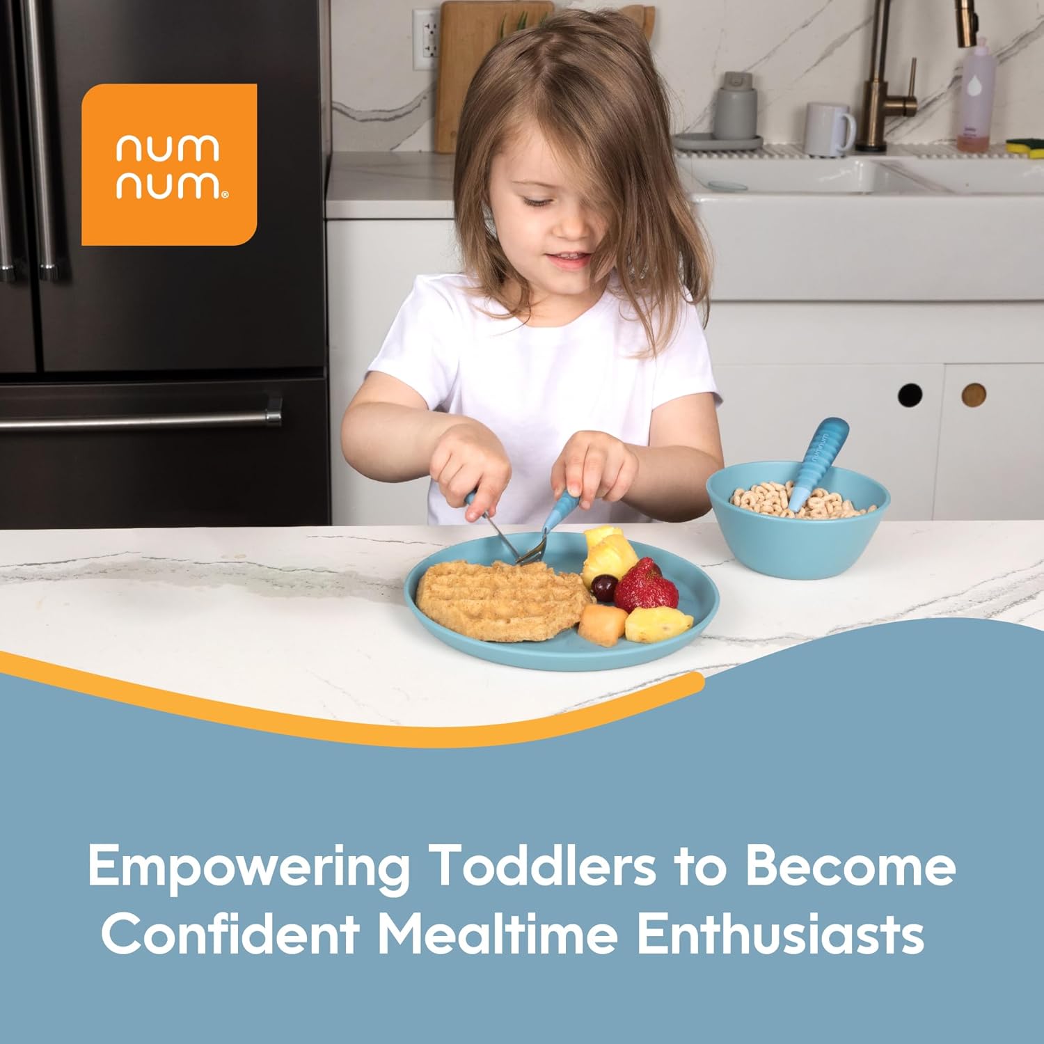 NumNum Toddler Plates Set - 4-Pack BPA-Free Non-Toxic