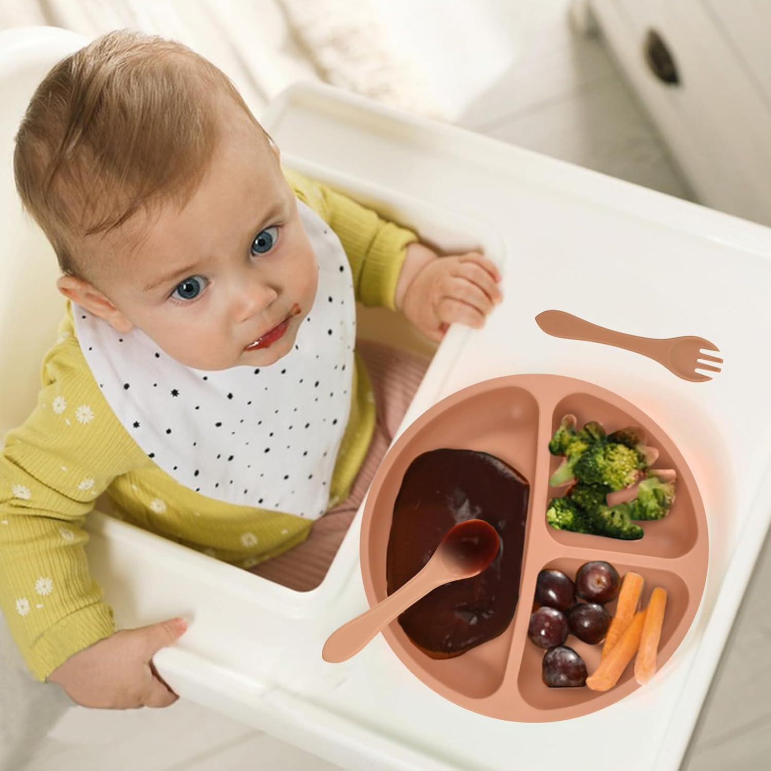 3 Pack Toddler Plates with Lids and Utensils