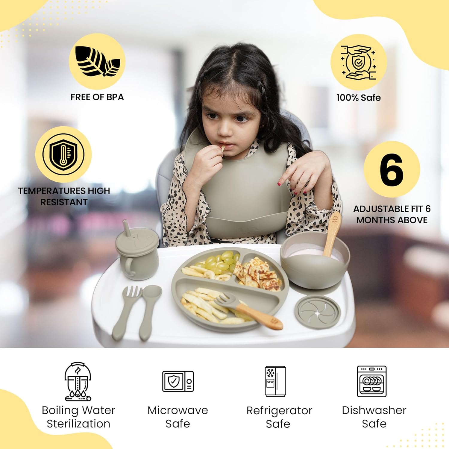 Dive and Drive 12-Piece Silicone Feeding Set for Baby Led Weaning