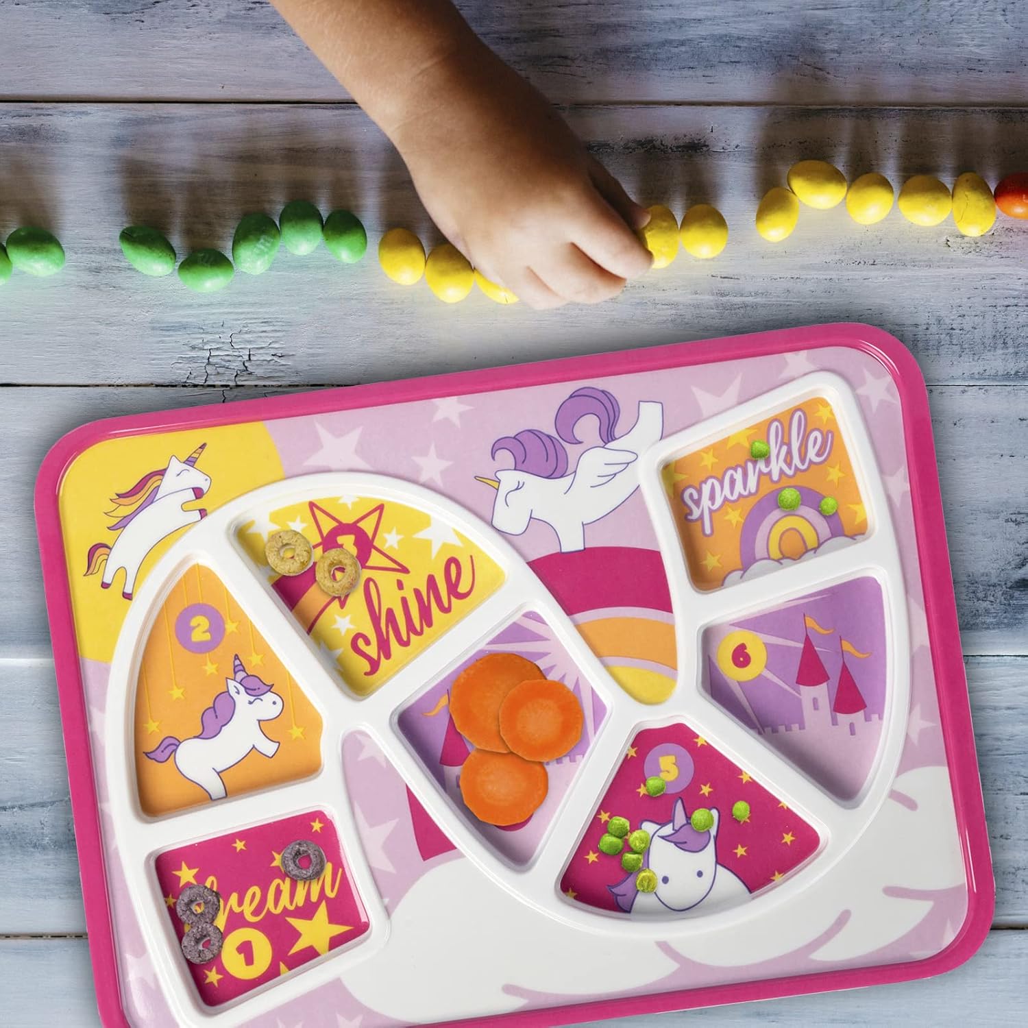 GSM Brands Rainbow Unicorn Toddler Plate