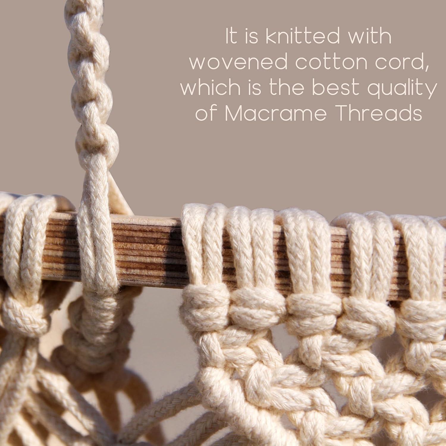 Macrame Baby Swing Chair with Cushion and Storage Bag