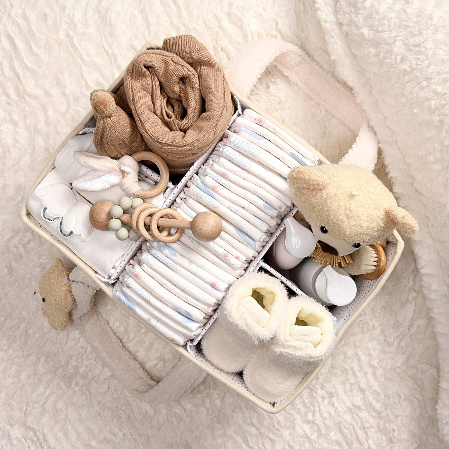 PeraBella Diaper Caddy Organizer - Changing Table Car Caddy for Baby Essentials