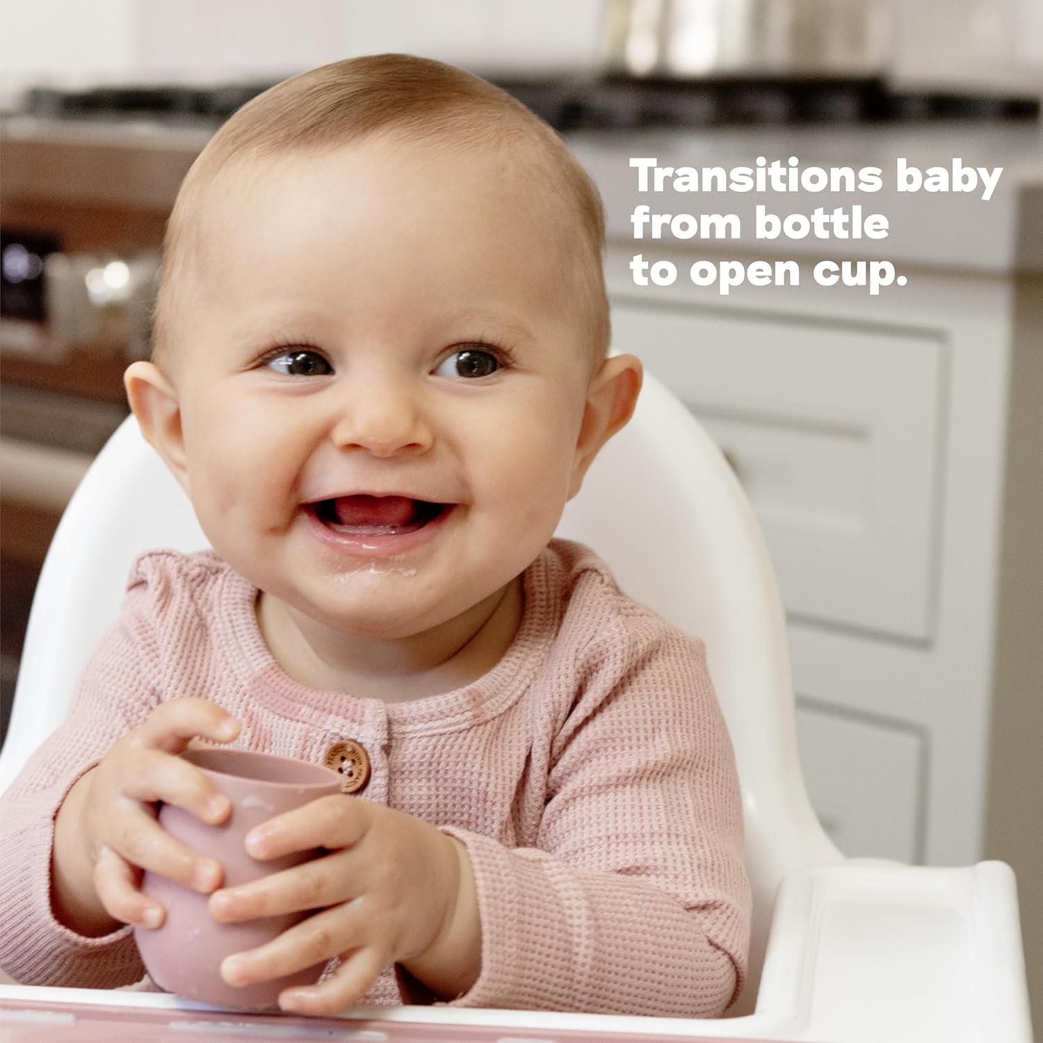 ezpz Tiny Cup Gray 4 Months Training Cup for Infants