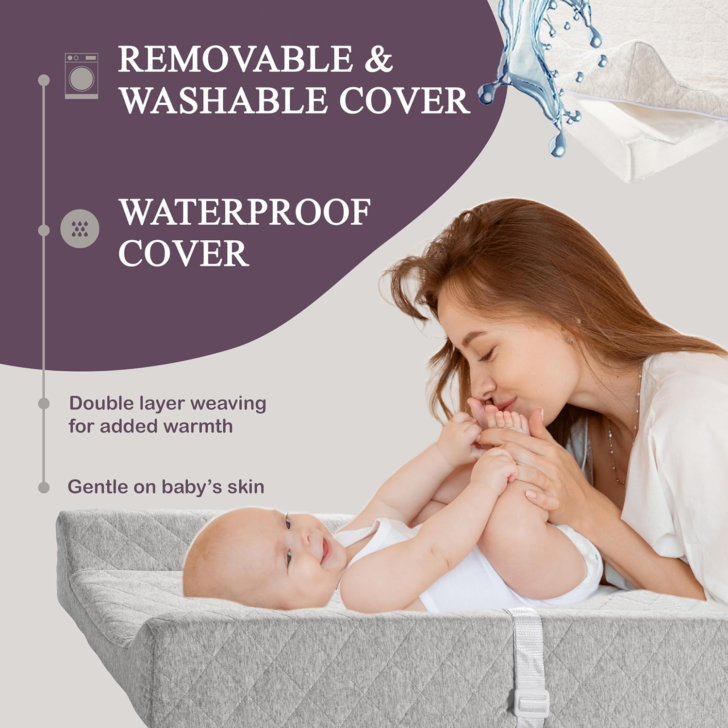 Modera Organic Cotton Contoured Changing Pad with Waterproof Foam
