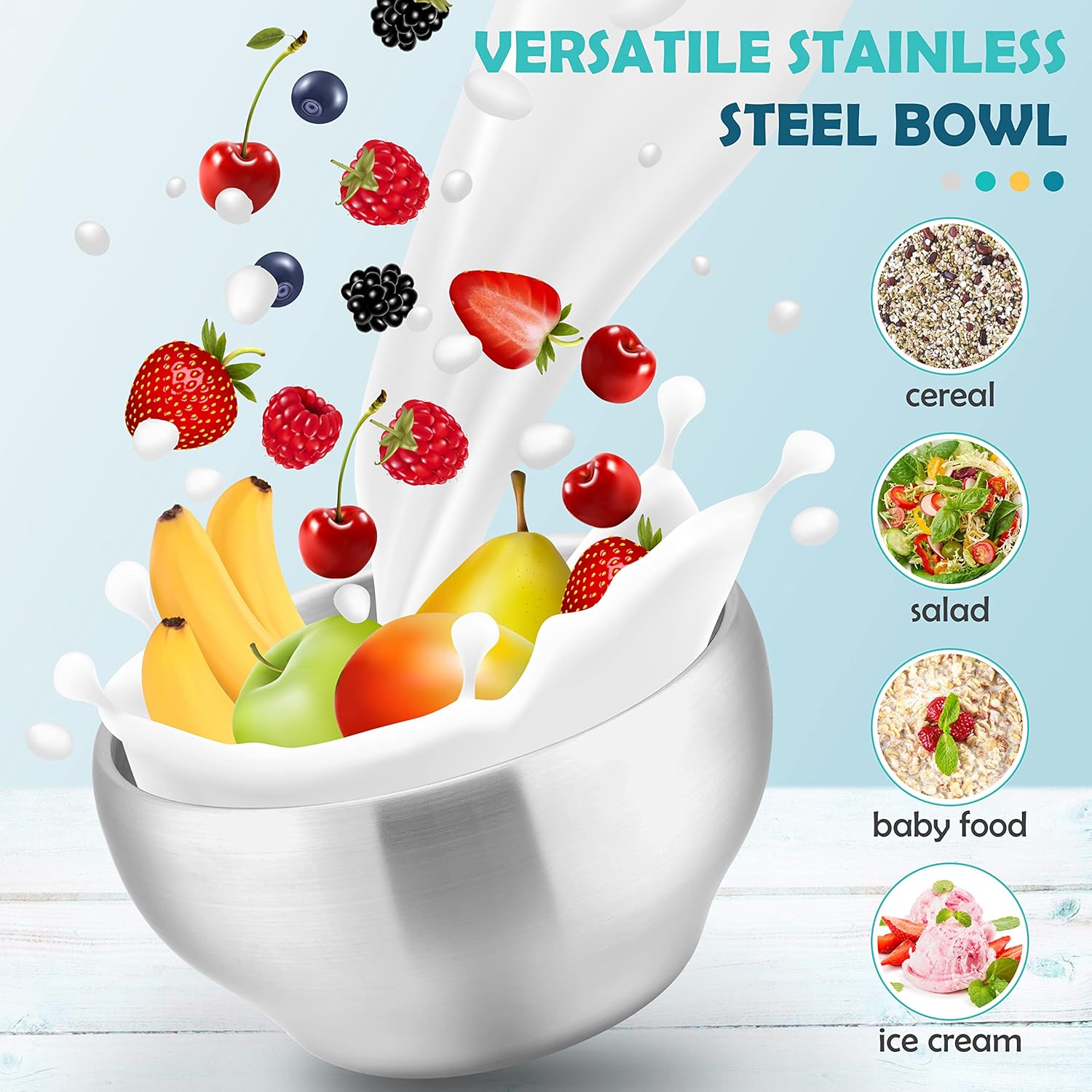 HaWare 6-Piece Stainless Steel Toddler Bowls