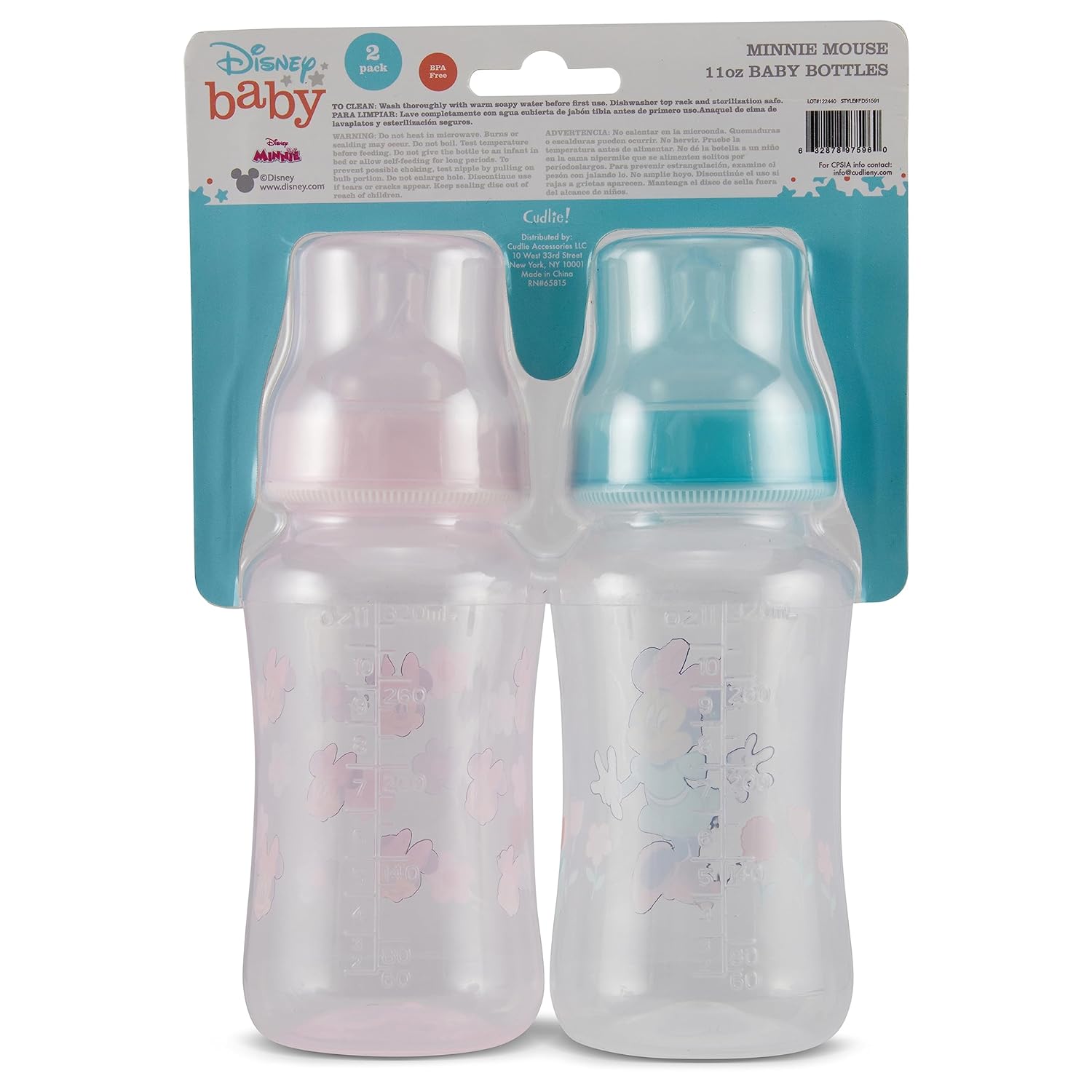 Disney Minnie Mouse 11 oz Baby Bottles 2 Pack 1
