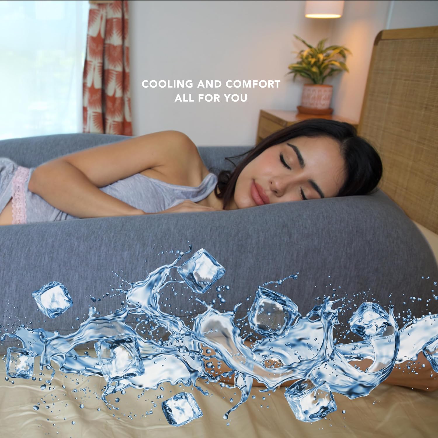 Pharmedoc U-Shape Pregnancy Pillow with Cooling Cover