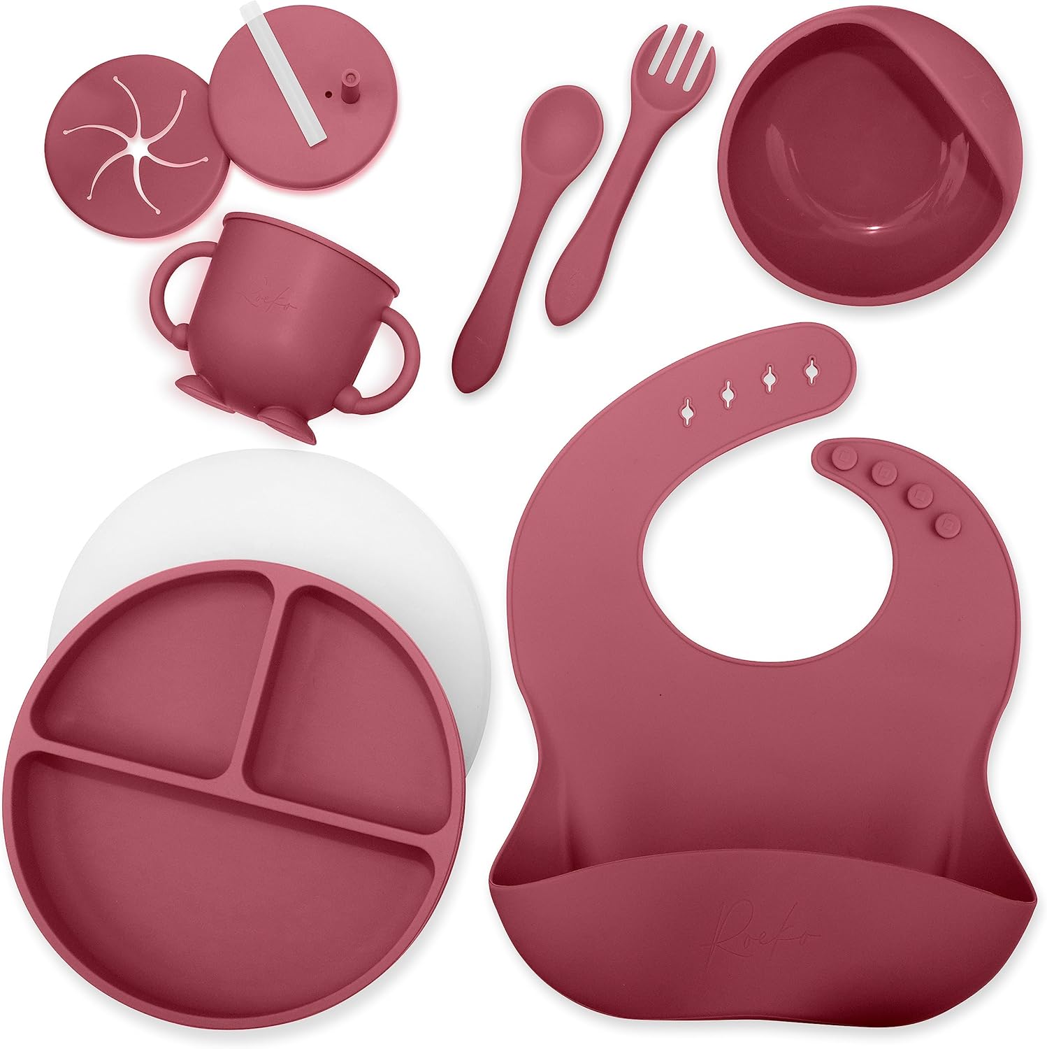 Roeko Silicone Baby Feeding Set - 9 Piece Self-Feeding Tools