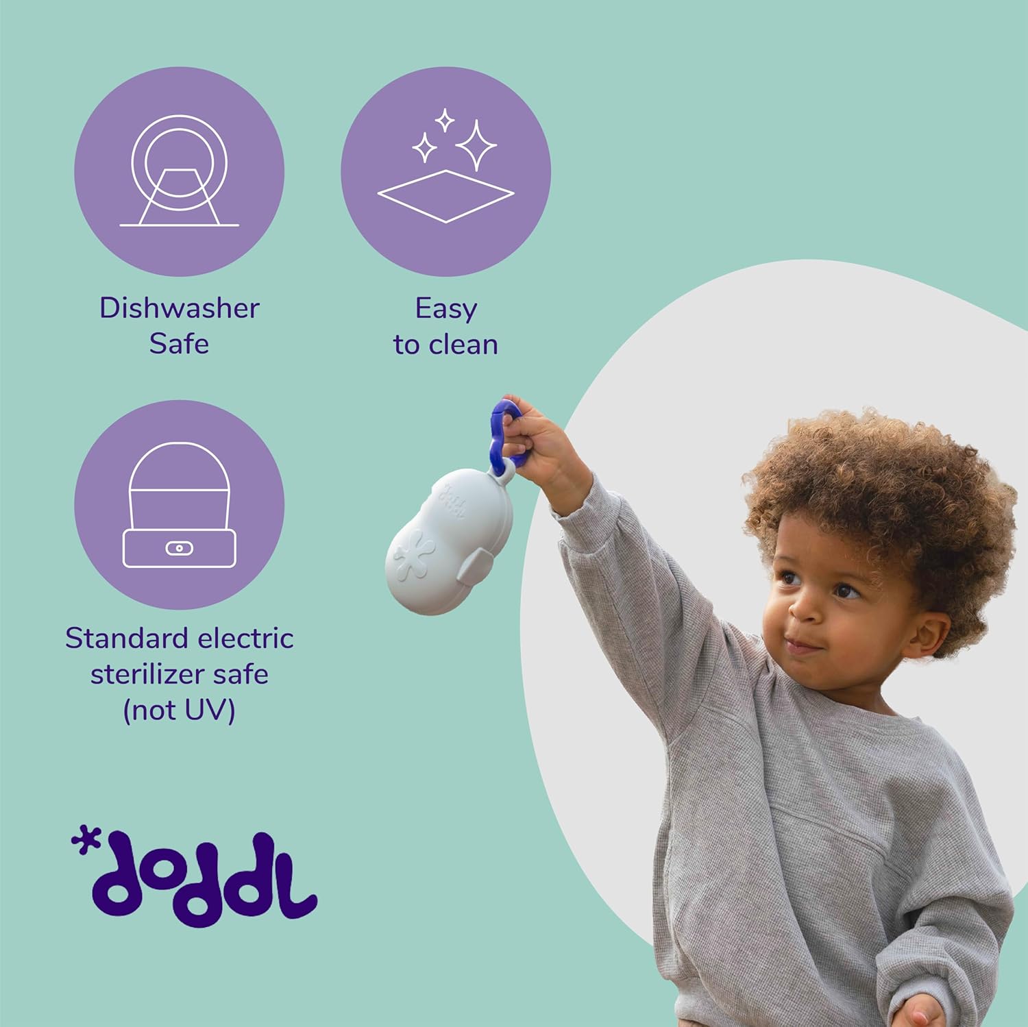Doddl Toddler Travel Utensil Case - Dishwasher Safe Clips to Bags Strollers