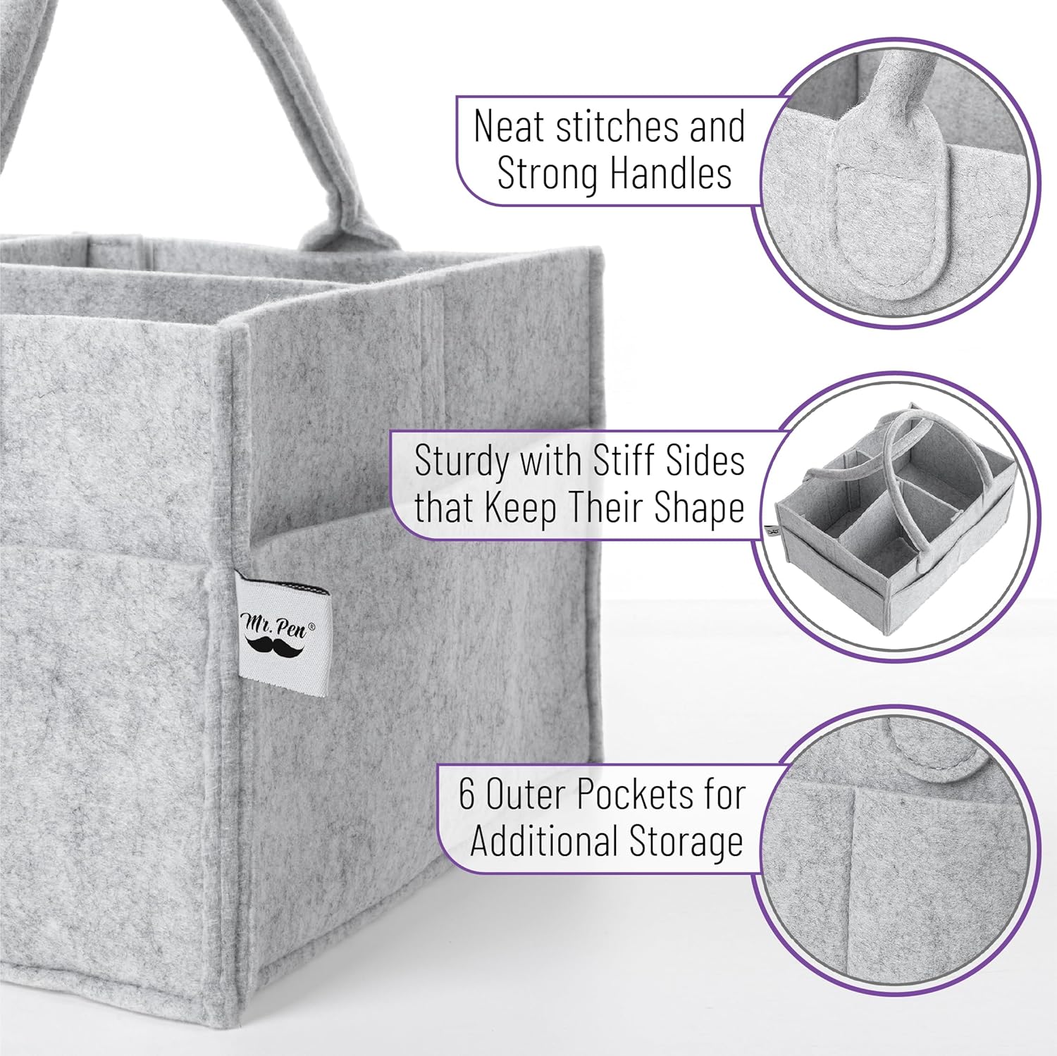 Mr Pen Baby Diaper Caddy Organizer Portable Changing Table Storage