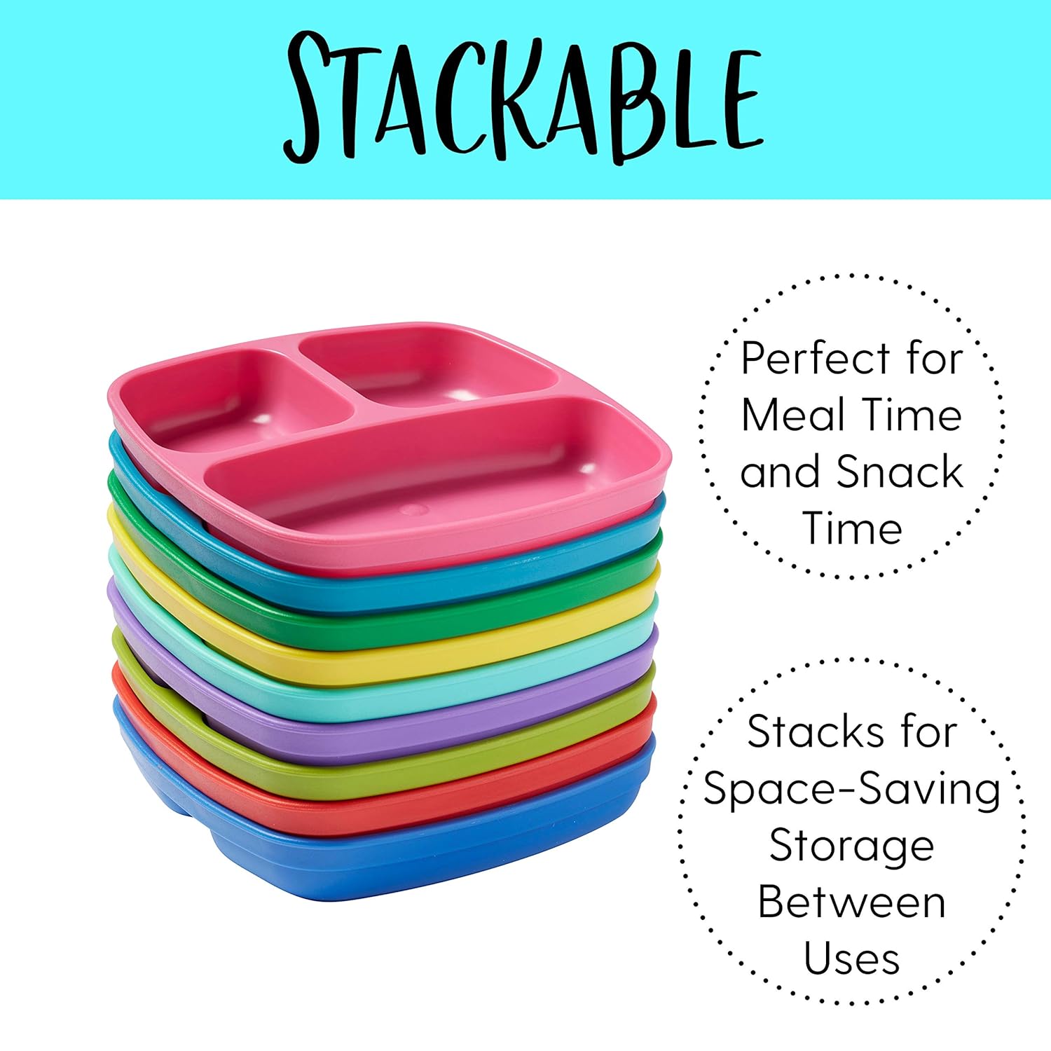 ECR4Kids My First Meal Pal 3-Pack Divided Plates