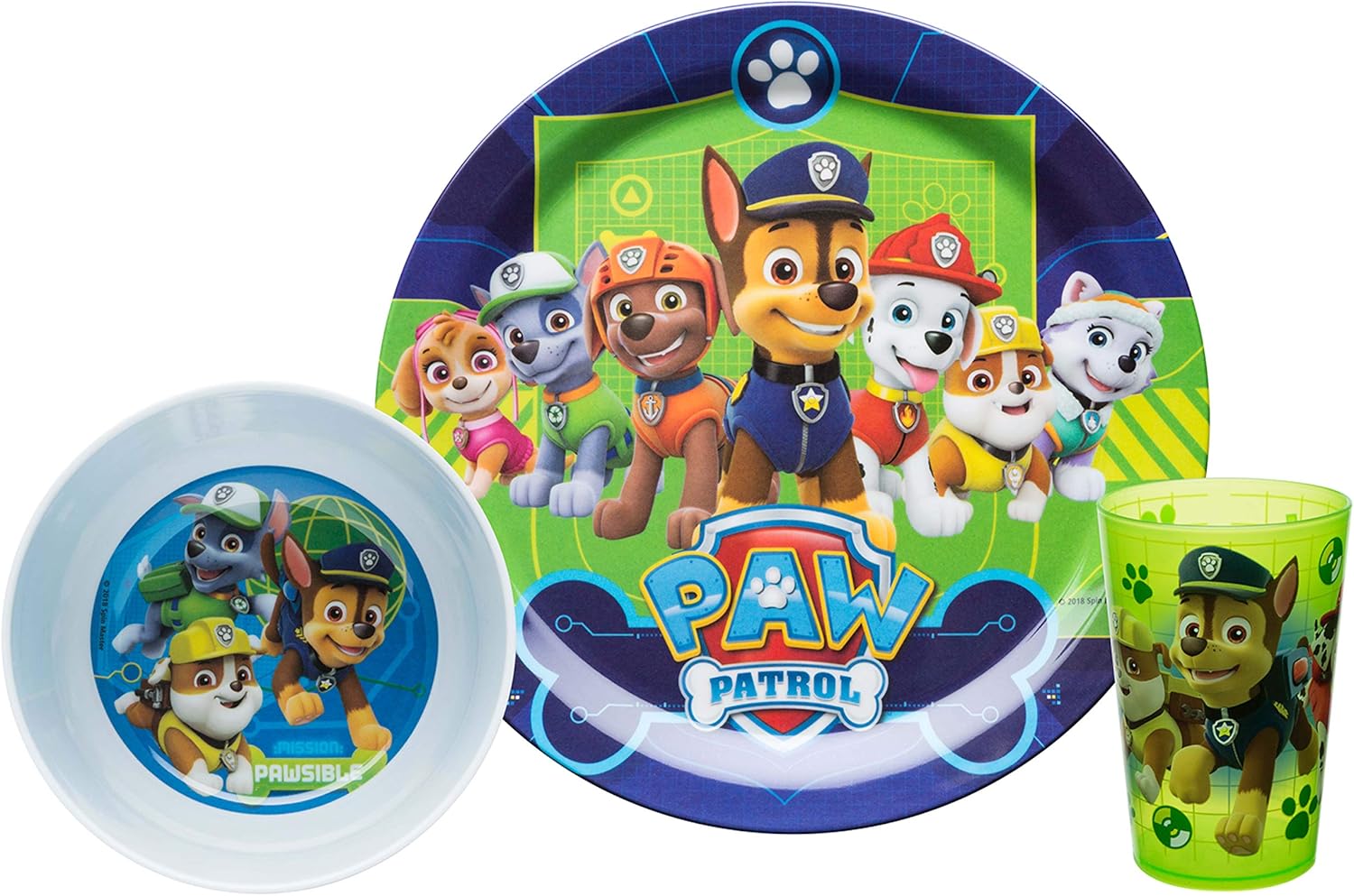 PAW Patrol 5-Piece Dinnerware Set for Kids Ages 3 1