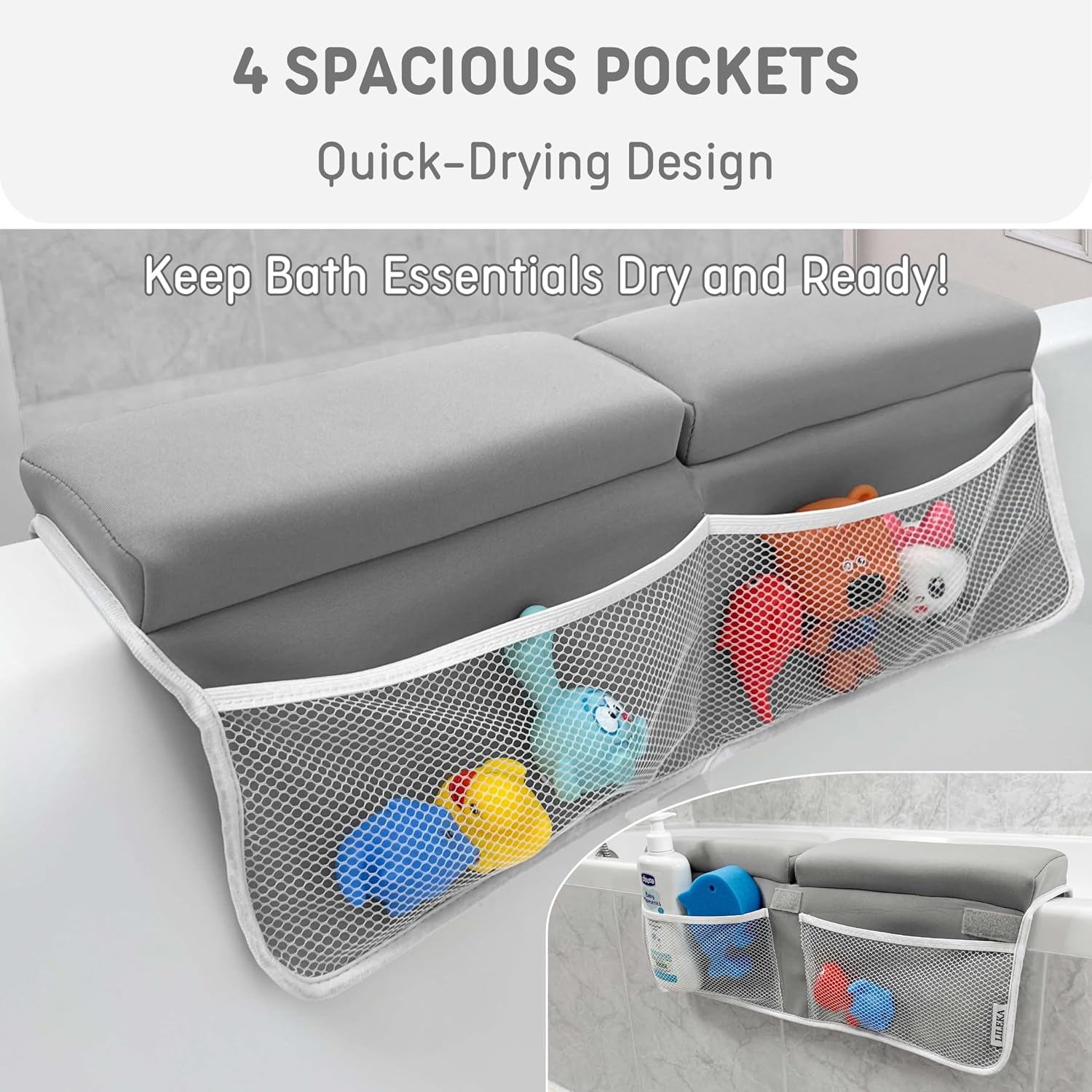 LILEKA Baby Bath Kneeler and Elbow Rest Pad Set