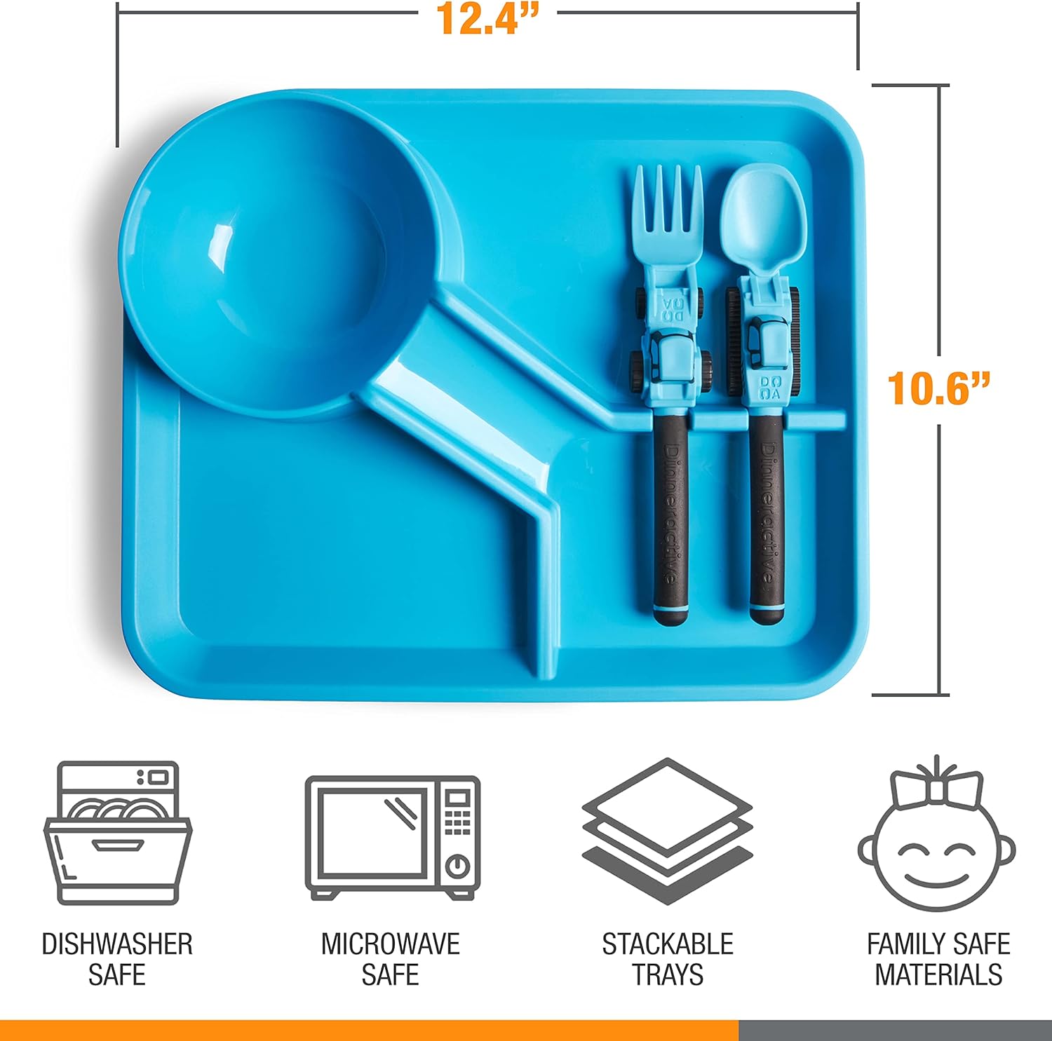 Dinneractive Construction Theme Kid Plate Set
