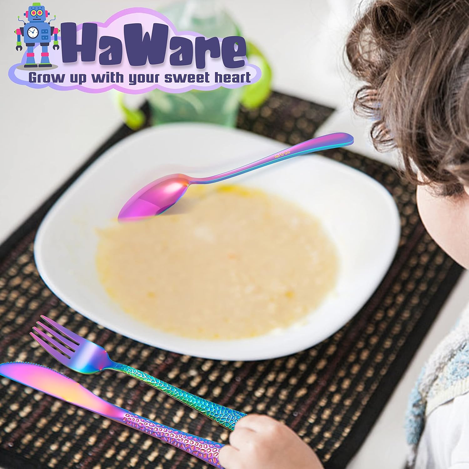 HaWare 9-Piece Toddler Silverware Set Stainless Steel
