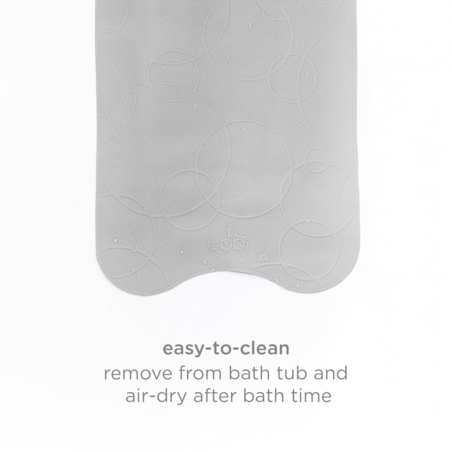 Ubbi Cushioned Non-Slip Bath Mat for Baby Gray