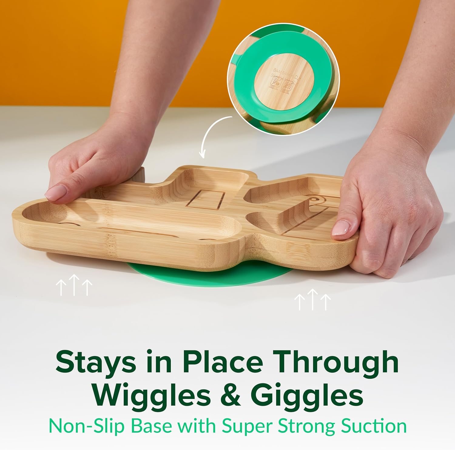 Bamboo Divided Suction Plates for Baby and Toddlers